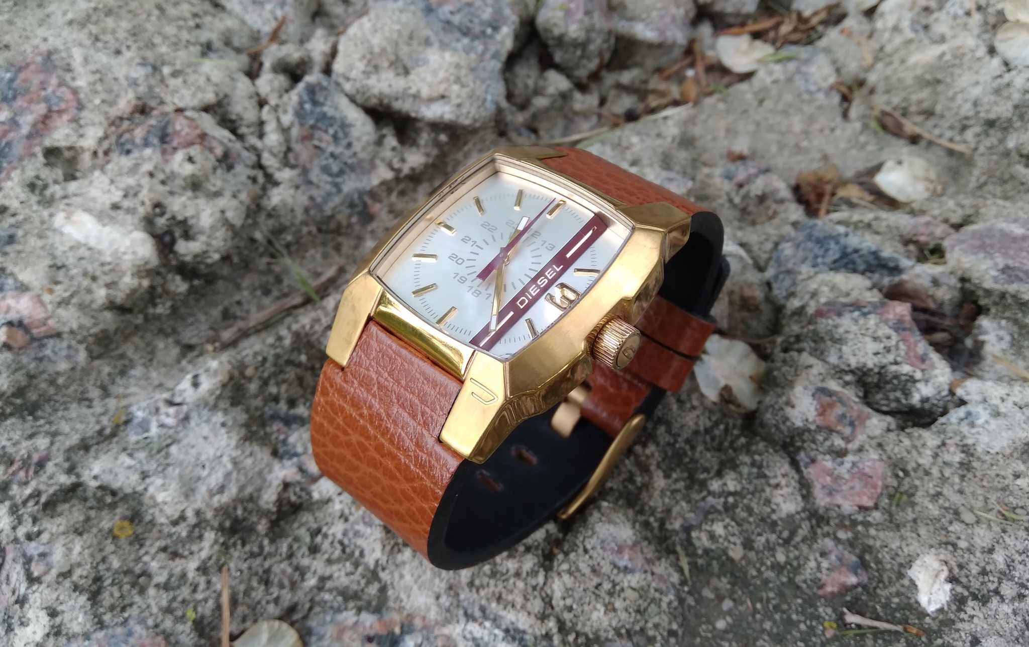 Watch strap Diesel dz-1298. Red watch strap - My, Handmade, Leather products, Leather, Natural leather, Accessories, Decoration, Womens, Diesel, Clock, With your own hands, Needlework without process, Strap, Longpost, Wrist Watch