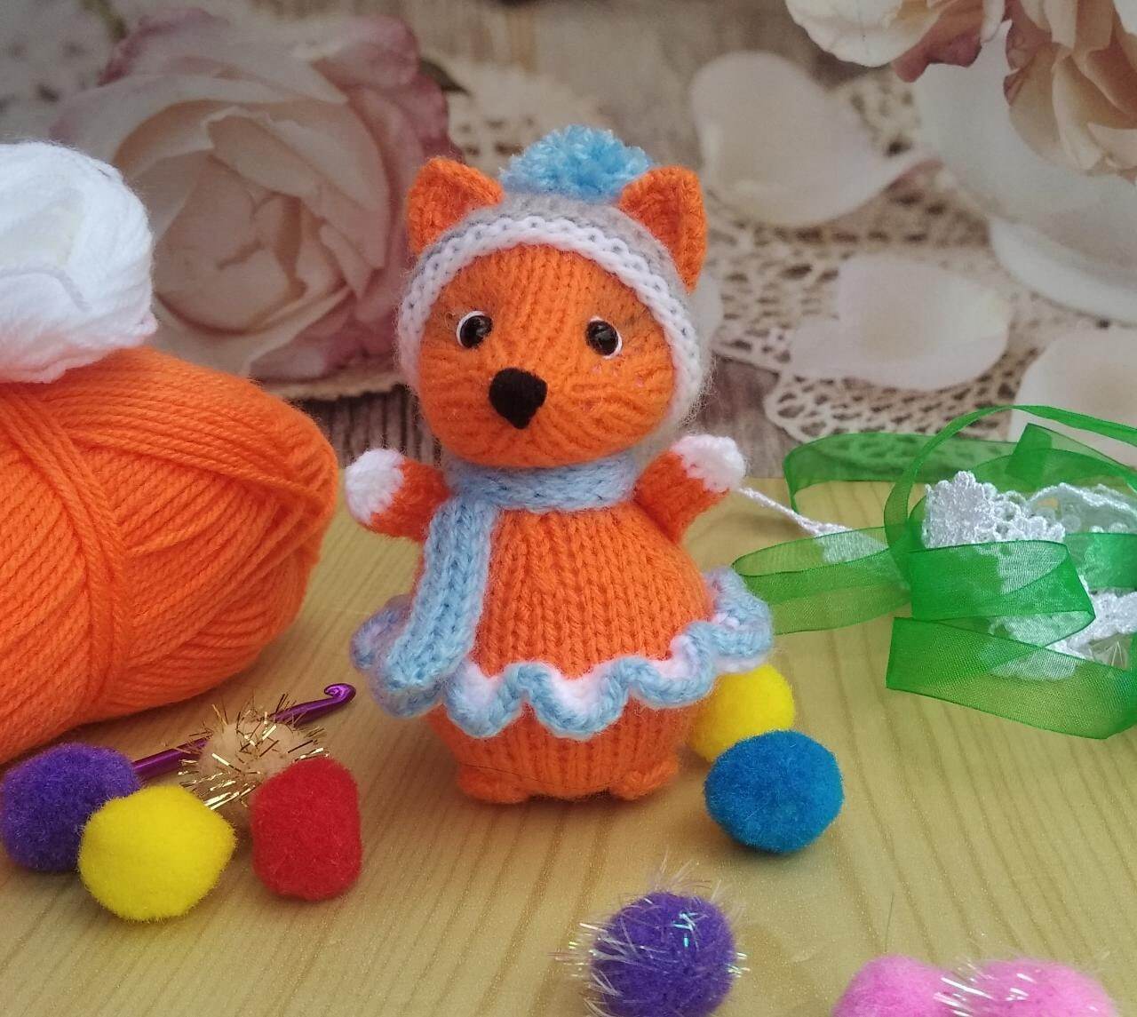 Chanterelles - My, Amigurumi, Knitting, Soft toy, Crochet, Knitted toys, Fox, Knitting