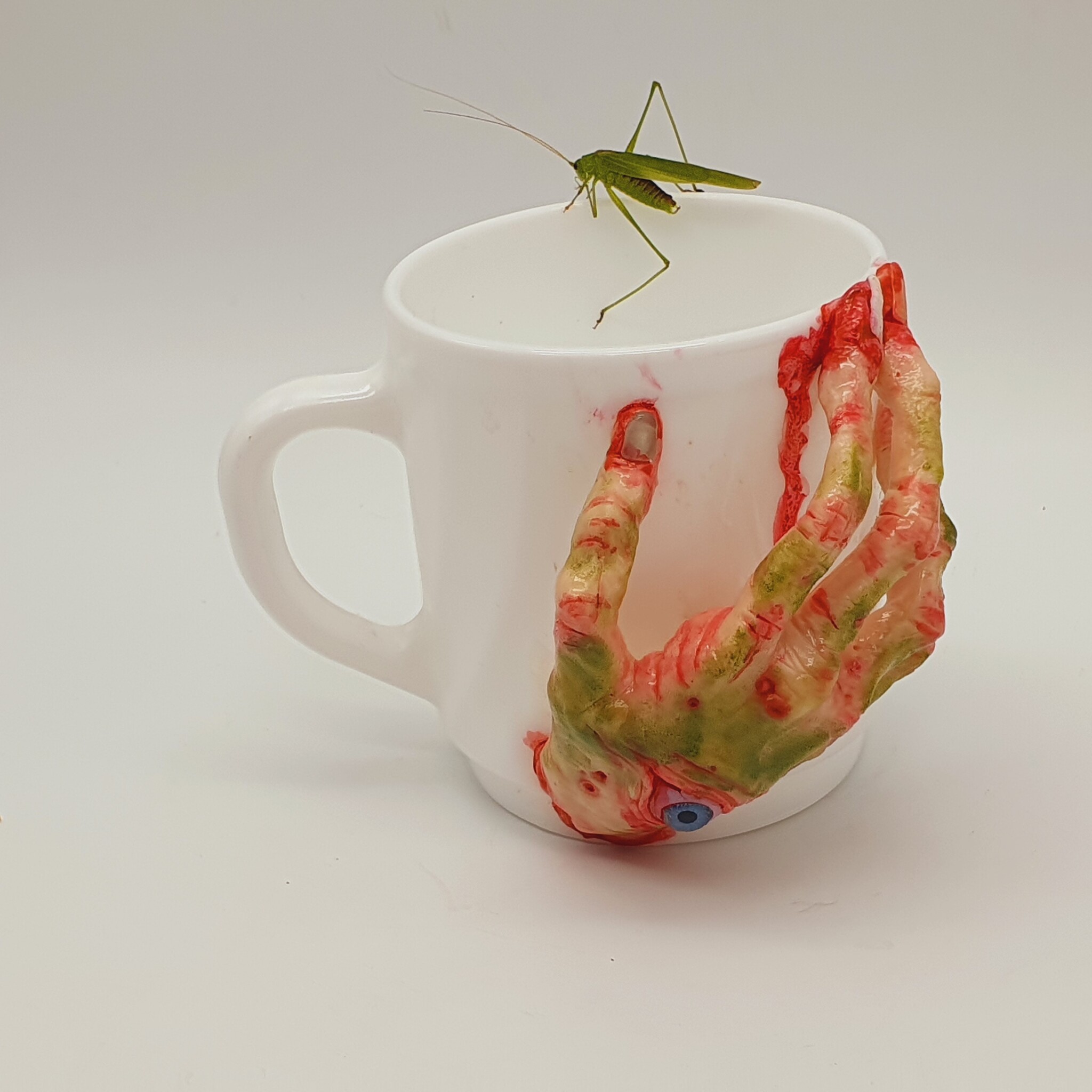 Amazing bullshit - My, Crafts, Лепка, Ceramics, Kripota, Mug with decor, Longpost, Needlework without process