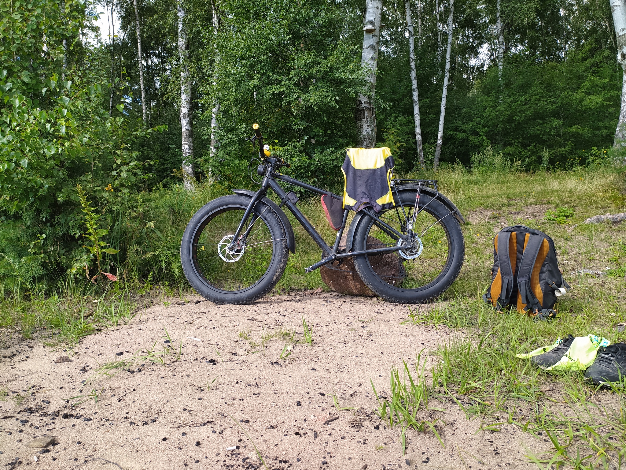 111km - My, Mobile photography, Photo on sneaker, A bike, Bike ride, Fatbike, Summer, Video, Soundless, Longpost, Cyclist