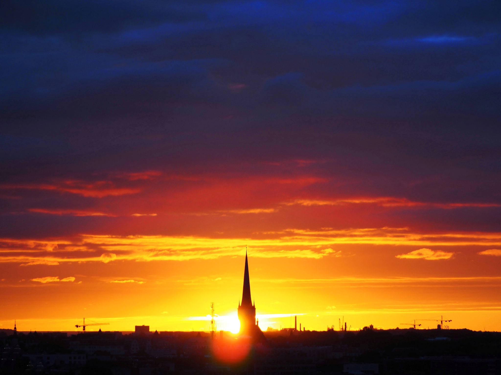 Sunset #8 - My, Baltics, Estonia, Sky, Landscape, Sunset, Battle of sunsets, Evening, Summer, Town, Tallinn, The photo