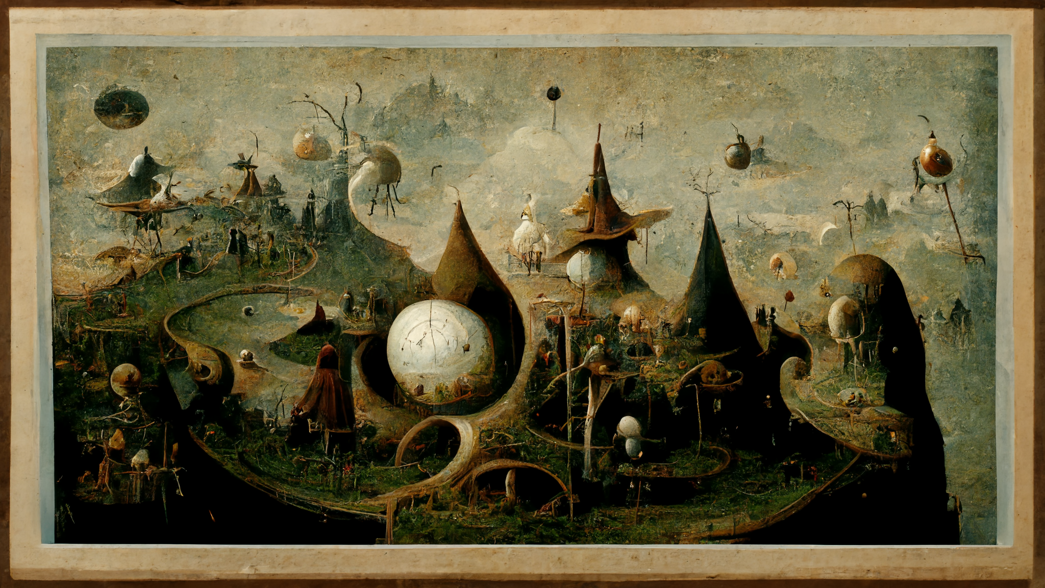 Hieronymus Bosch is alive! - My, Midjourney, Artificial Intelligence, Screensaver, Hieronymus Bosch, Longpost