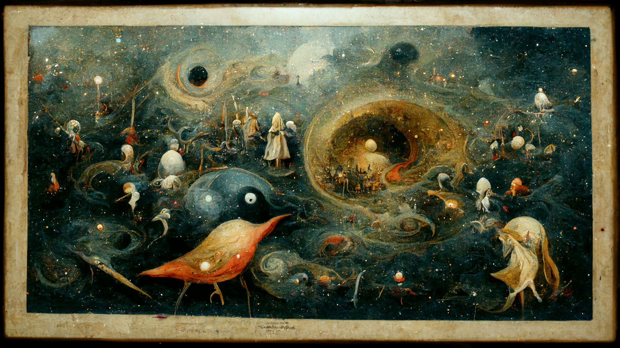 Hieronymus Bosch is alive! - My, Midjourney, Artificial Intelligence, Screensaver, Hieronymus Bosch, Longpost