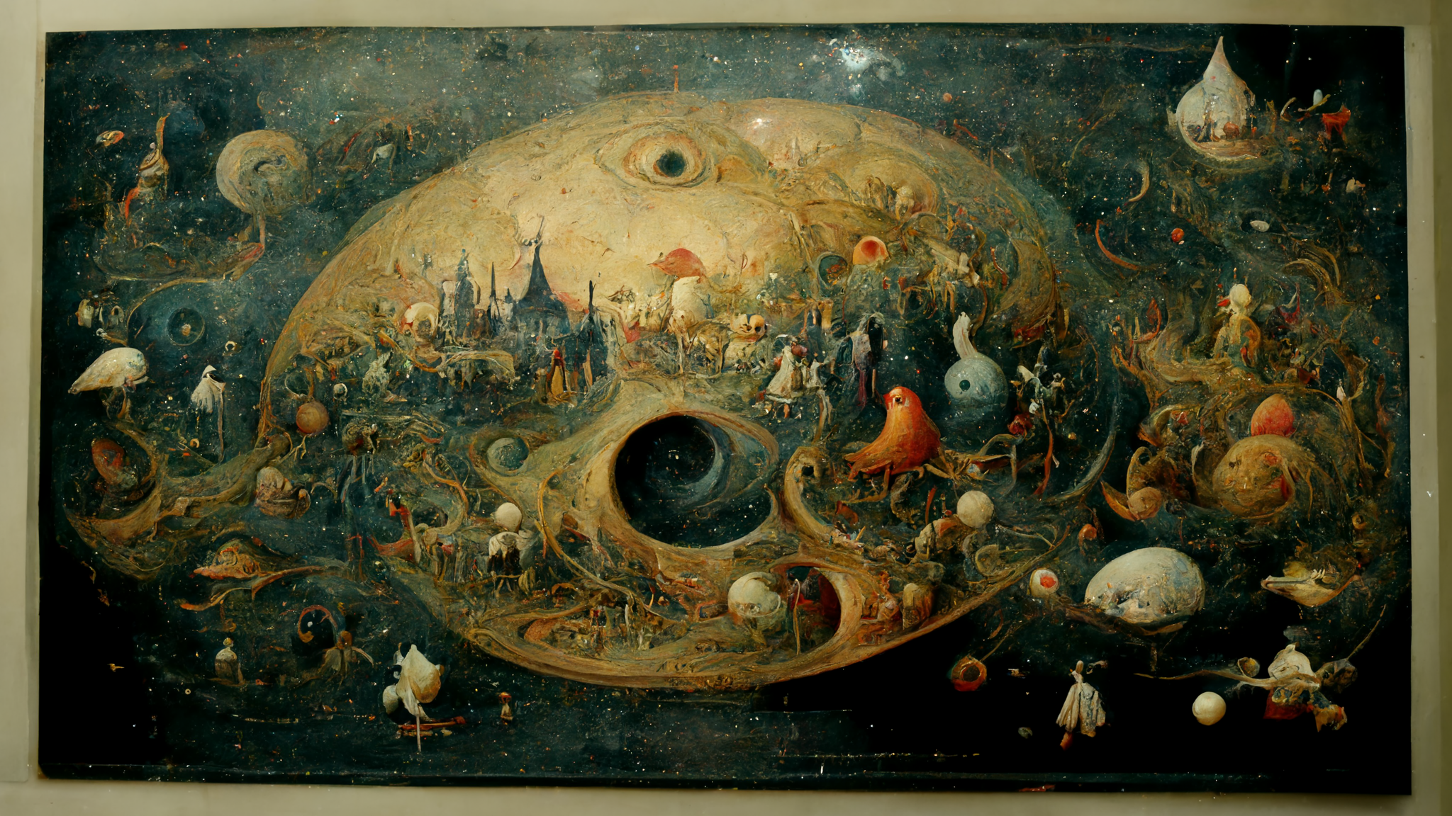 Hieronymus Bosch is alive! - My, Midjourney, Artificial Intelligence, Screensaver, Hieronymus Bosch, Longpost