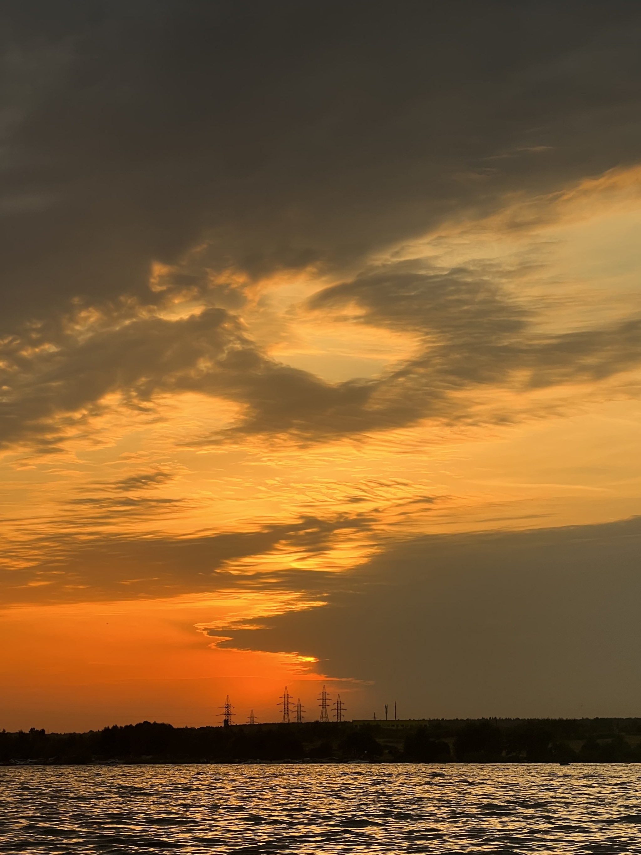 Sunset on the Klyazma - My, Mobile photography, Sunset, Longpost, Klyazminskoye Reservoir