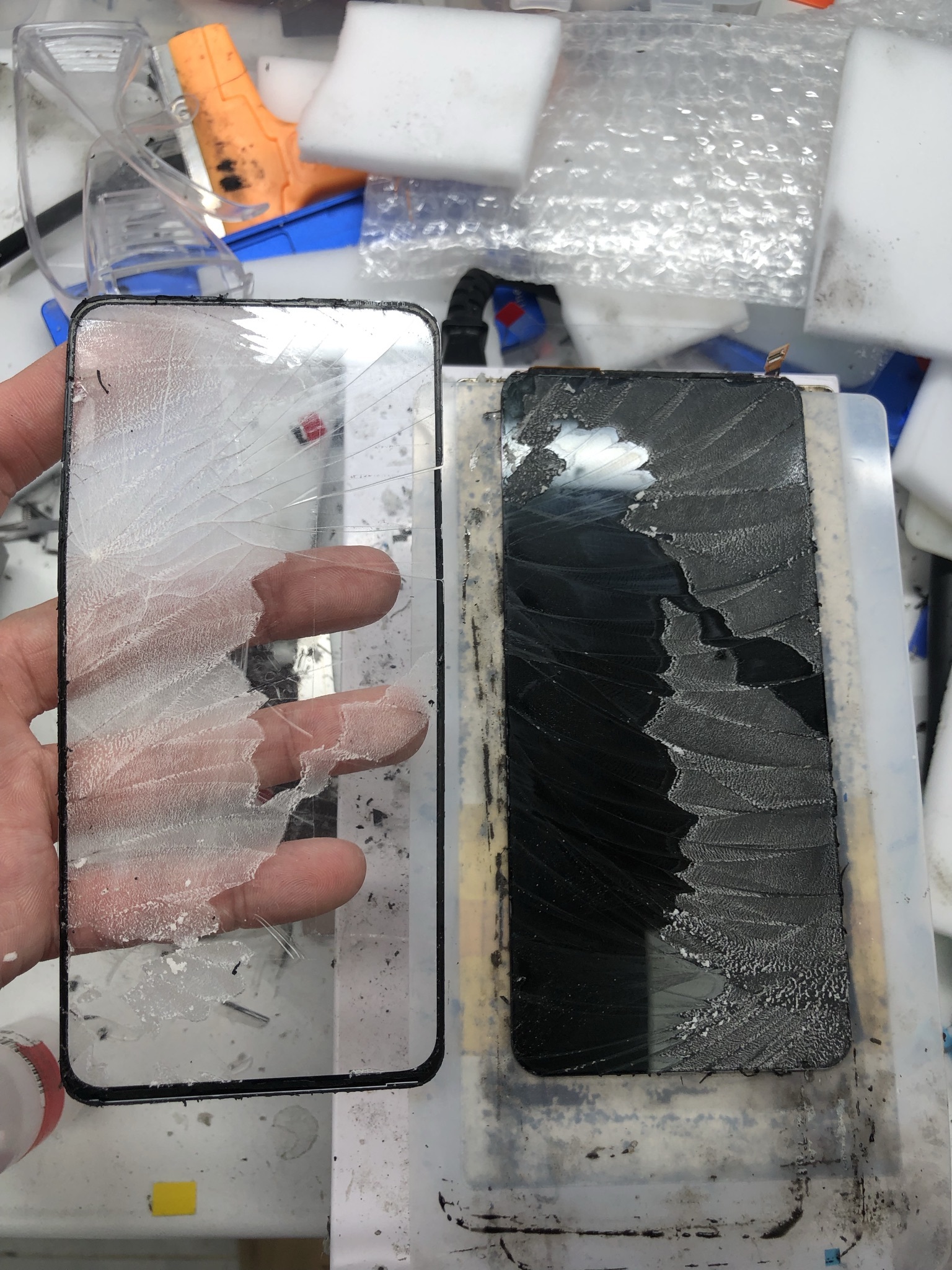 Vivo V15 pro glass replacement. Chinese banana) - My, Vivo, Oppo, Oneplus, Xiaomi, Ремонт телефона, Repair of equipment, Rukozhop, Mobile phones, Glass replacement, Plywood, Longpost, Telephone