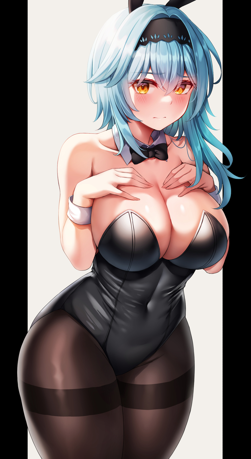 She will take revenge - NSFW, Anime, Anime art, Genshin impact, Eula (Genshin Impact), Tights, Thighs, Boobs, Bunnysuit