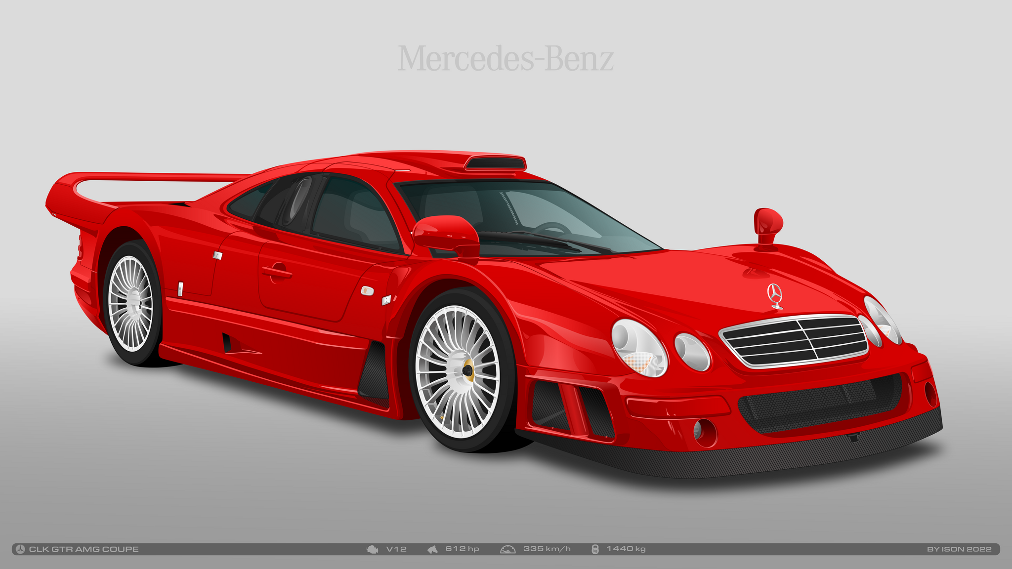 Mercedes-Benz CLK GTR AMG Векторная работа | Пикабу