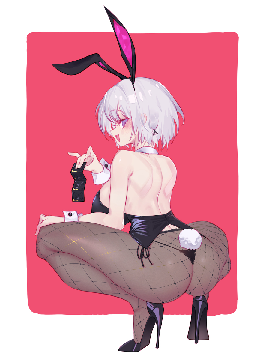 И что она собирается с ними делать? - NSFW, Аниме, Anime Art, Girls Frontline, Rpk-16, Bunnysuit, Туфли на высоких каблуках, Презервативы, Длиннопост, Колготки