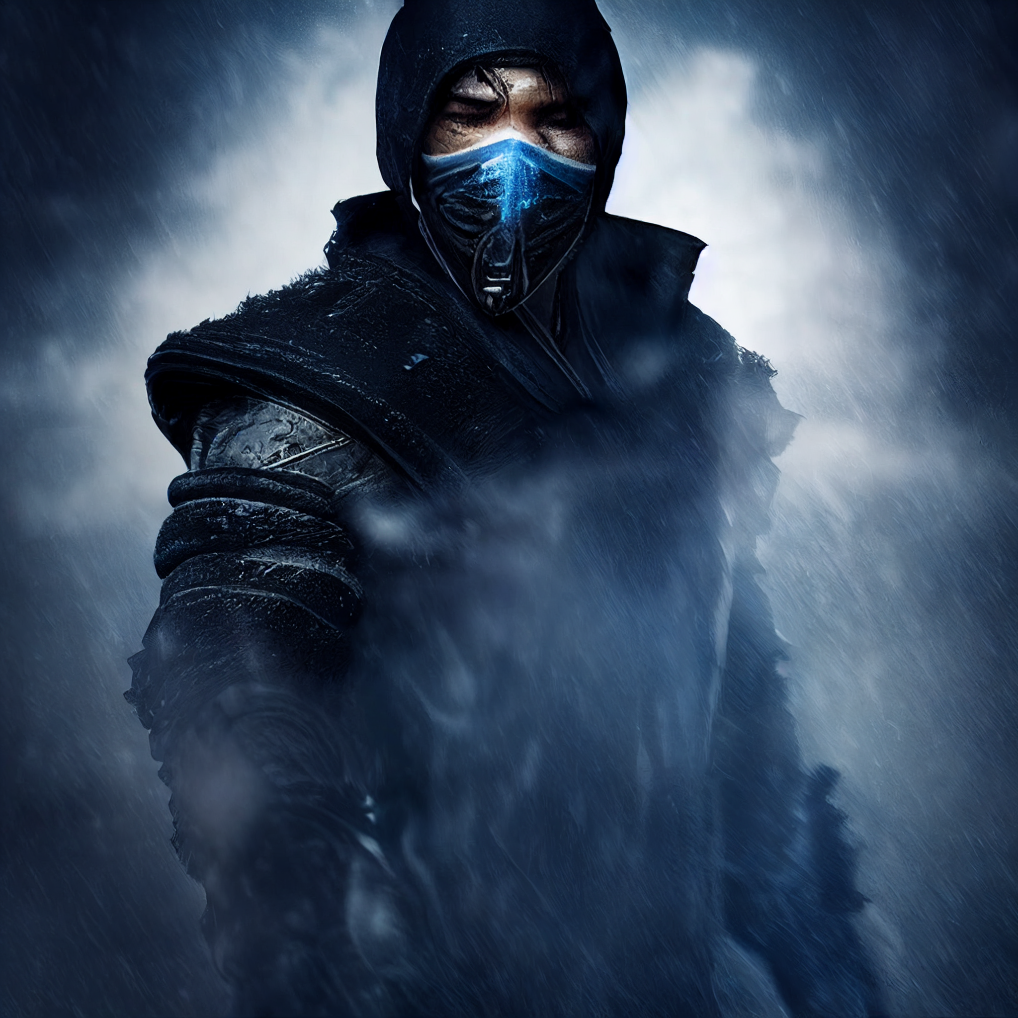 Midjourney. Sub-Zero - My, Midjourney, Нейронные сети, Art, Mortal kombat, Characters (edit), Noob Saibot, Longpost, Sub Zero