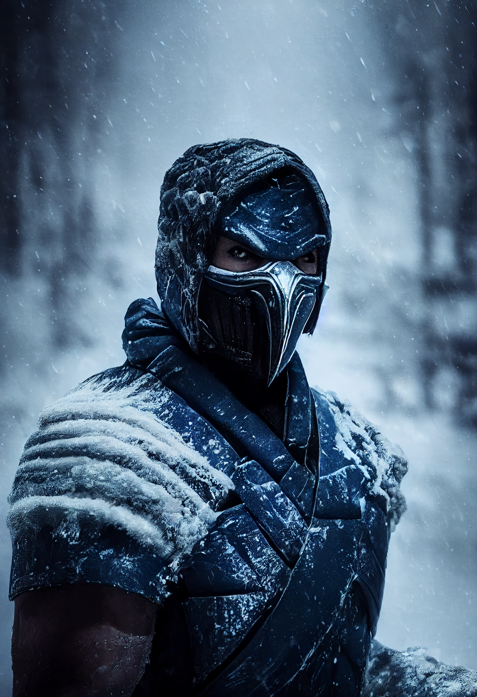 Midjourney. Sub-Zero - My, Midjourney, Нейронные сети, Art, Mortal kombat, Characters (edit), Noob Saibot, Longpost, Sub Zero