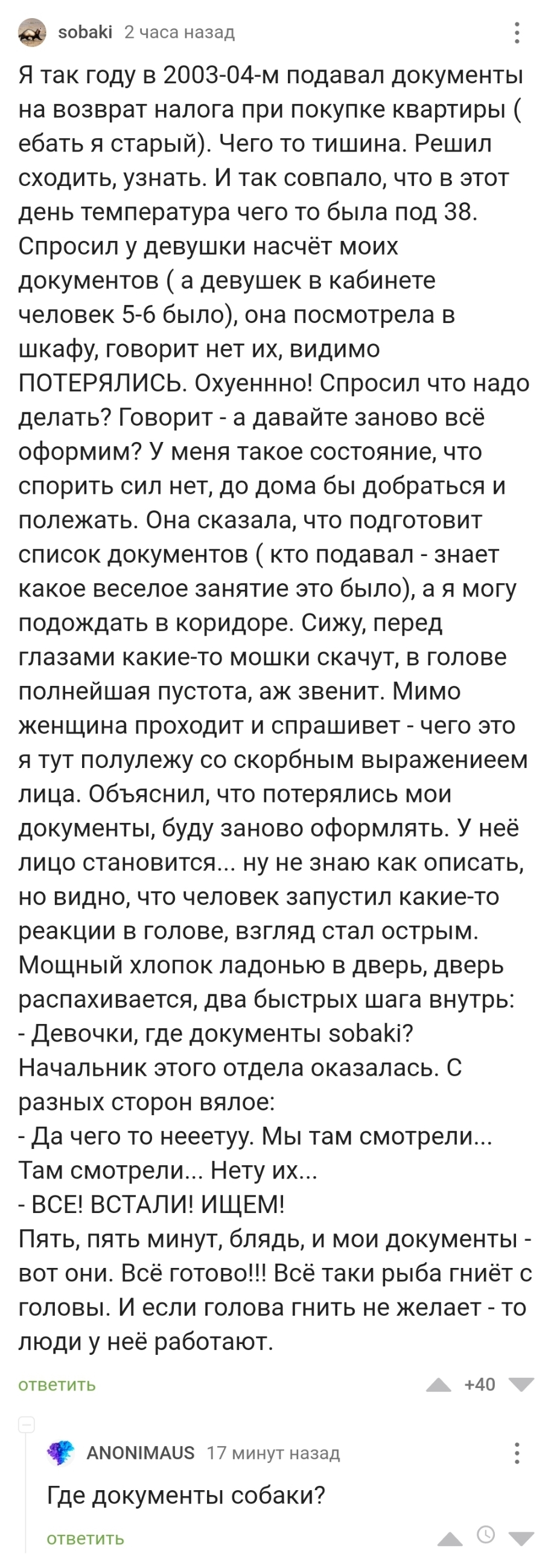 Где документы собаки?! - Скриншот, Комментарии на Пикабу, Длиннопост, Мат, Комментарии