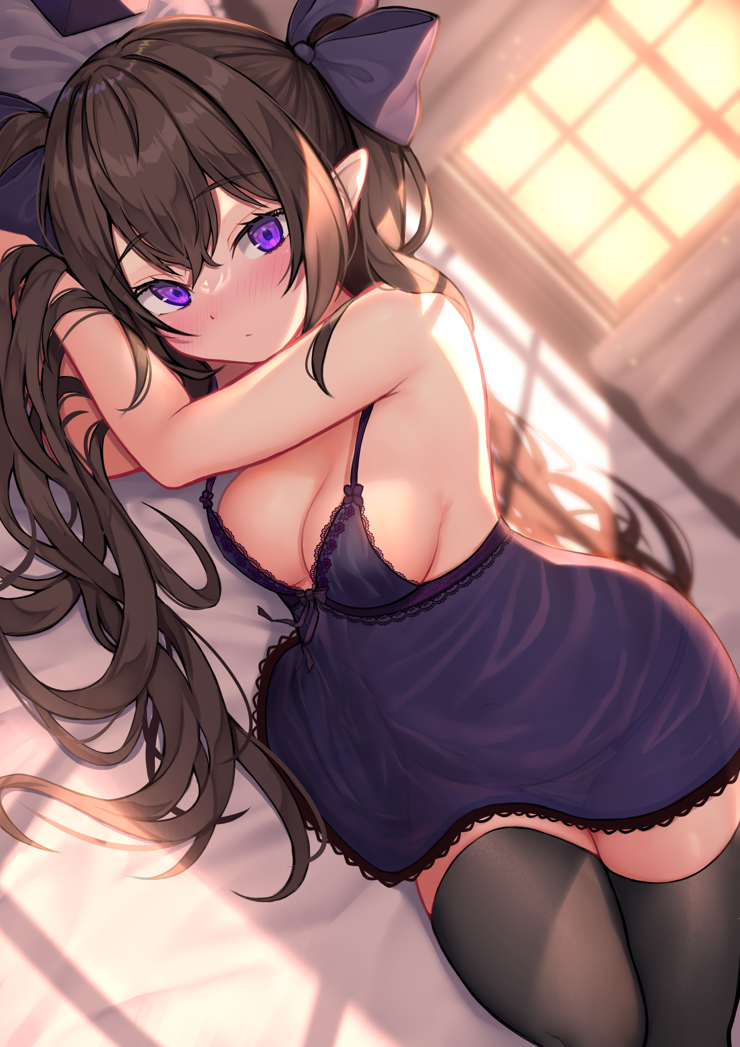 Cutie Hatate - NSFW, Touhou, Himekaidou hatate, Anime, Anime art, Boobs, Stockings, Hand-drawn erotica, Erotic, Longpost, Wowoguni