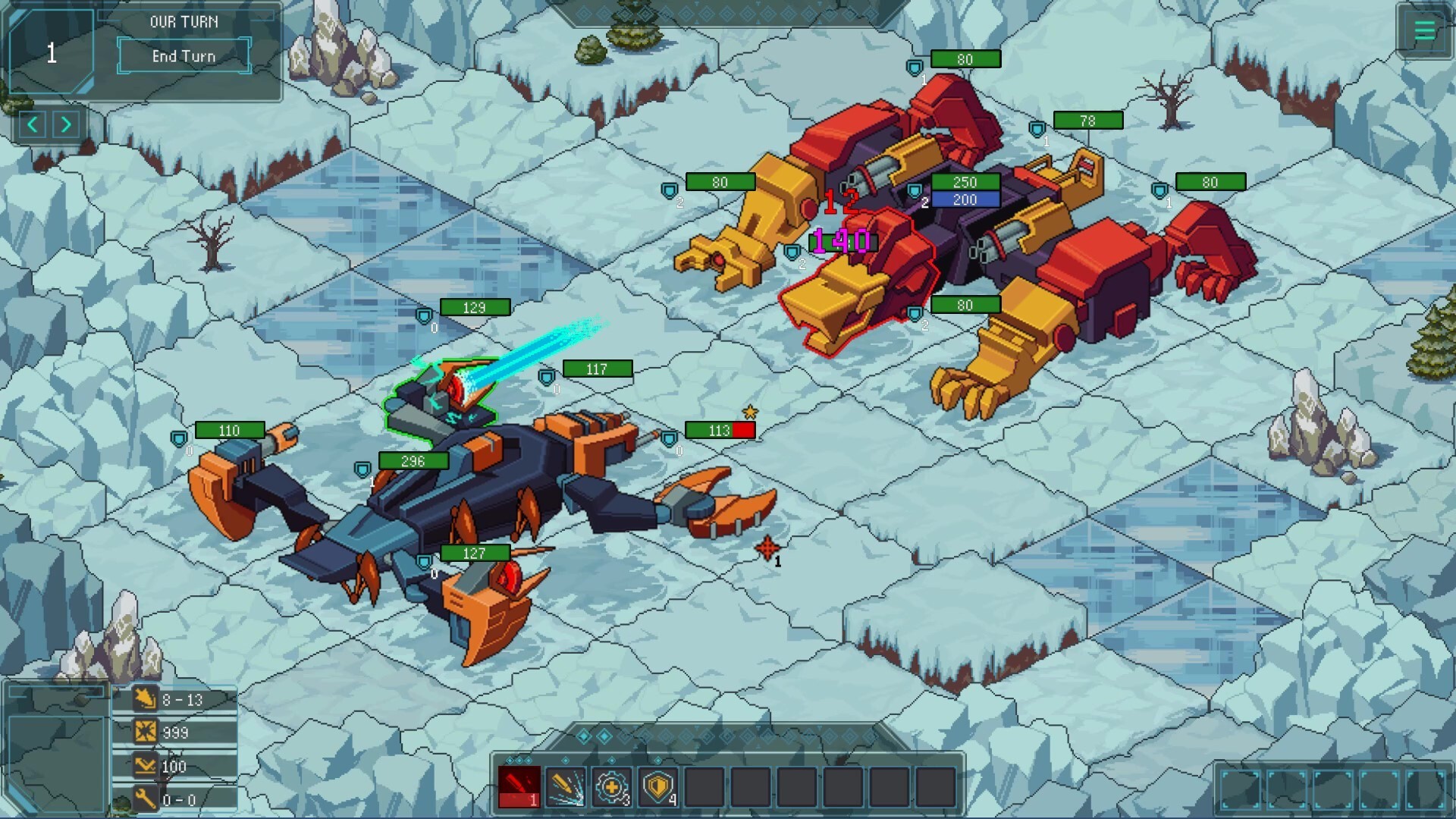 One day, I was inspired by the Into the Breach project. And now, I'm trying to create my own world of fighting mechs. - My, Unity, Indie game, Gamedev, Development of, Инди, Games, GIF, Pixel, Pixel Art, Step-by-step strategy, Steam, Стратегия, Video, Youtube, Soundless, Longpost, Video game