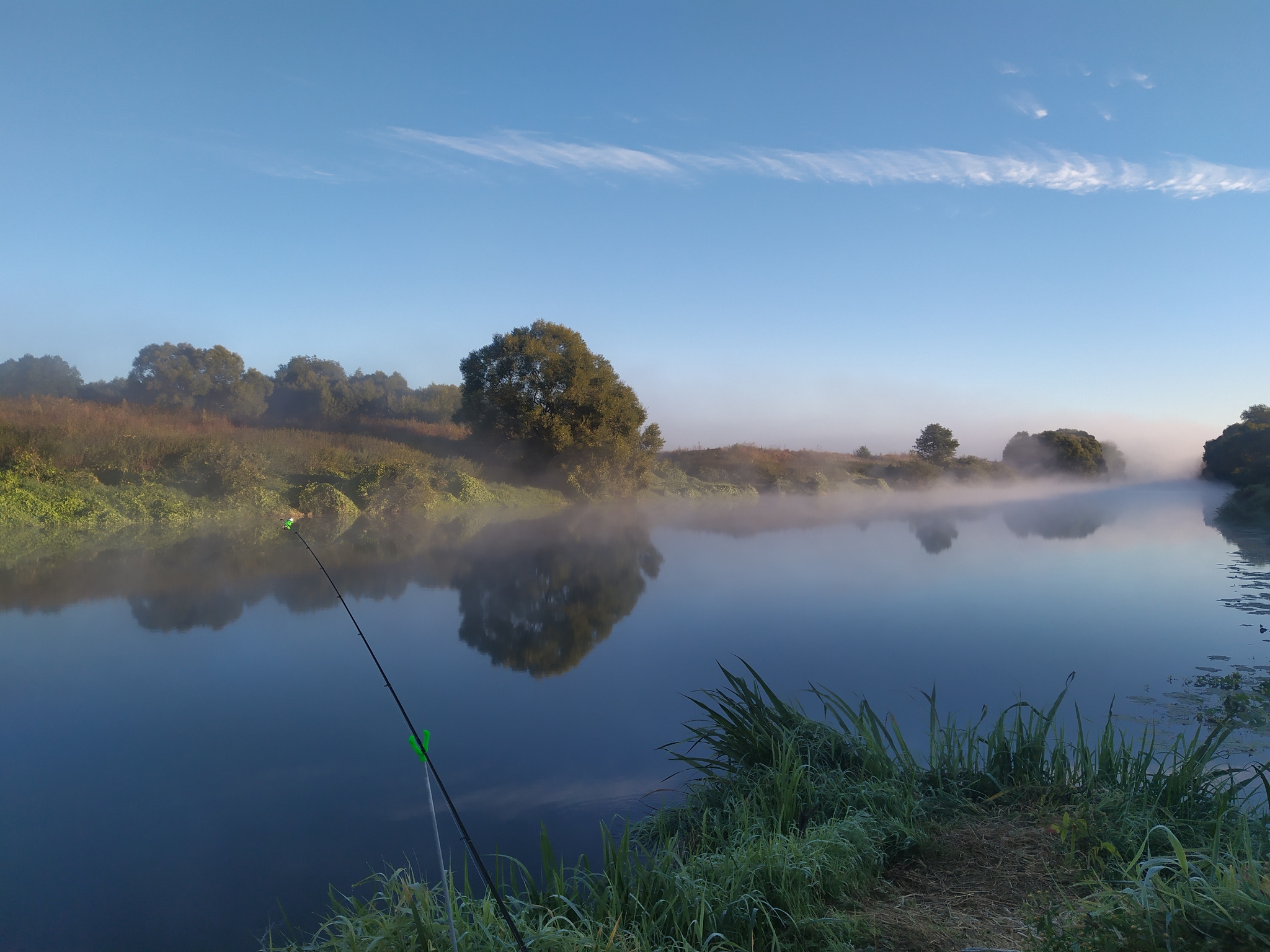 R. Upa, Tula region - My, The nature of Russia, Mobile photography, Fishing, Morning