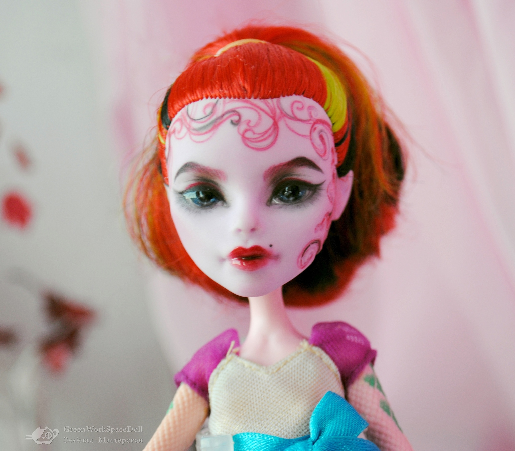 Hand-drawn doll heads, part 1 - My, Doll, Handmade, Art, Ooak, Creation, Customization, Needlework, Longpost, Painting