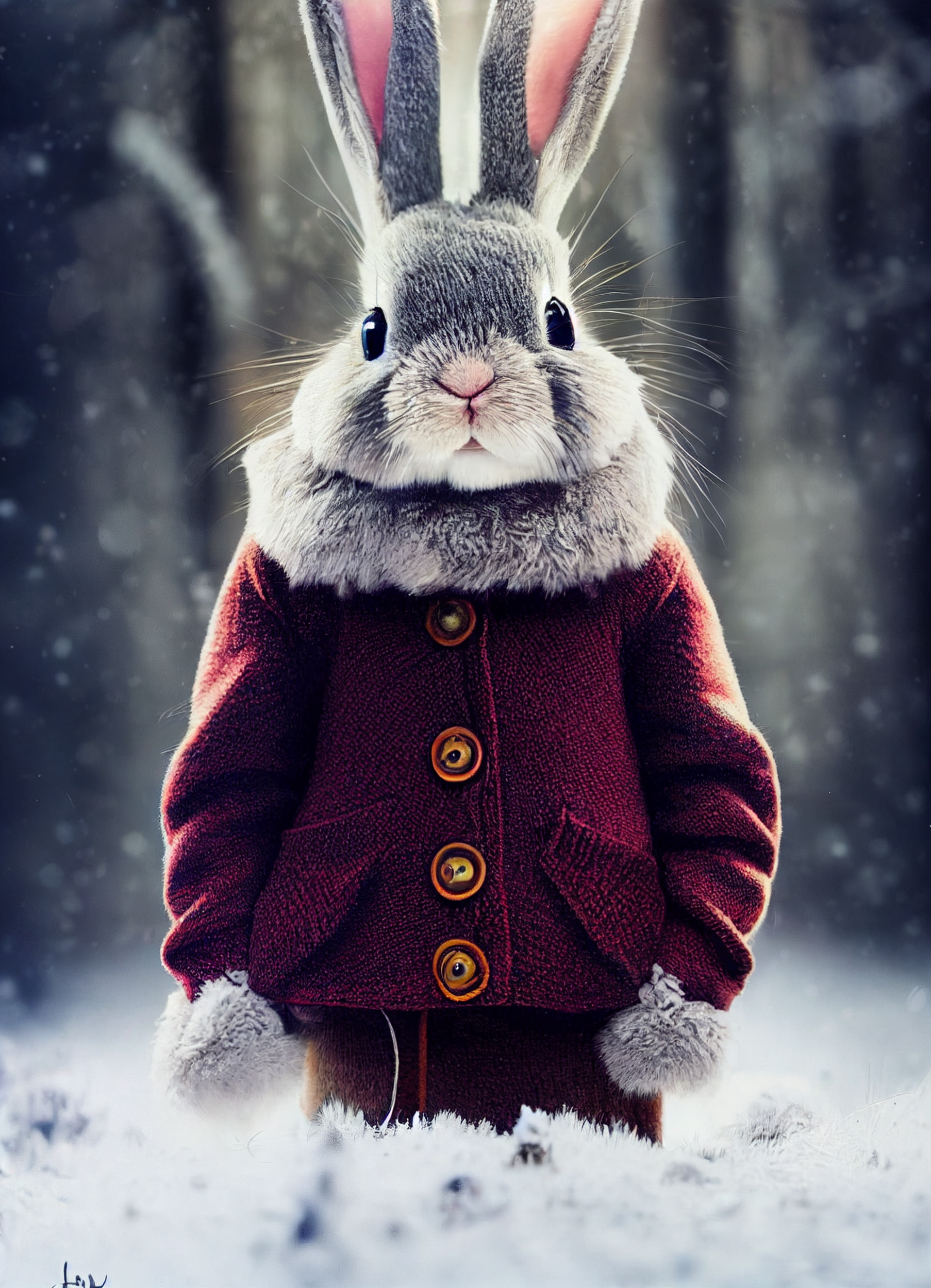 Кролик арт зимний