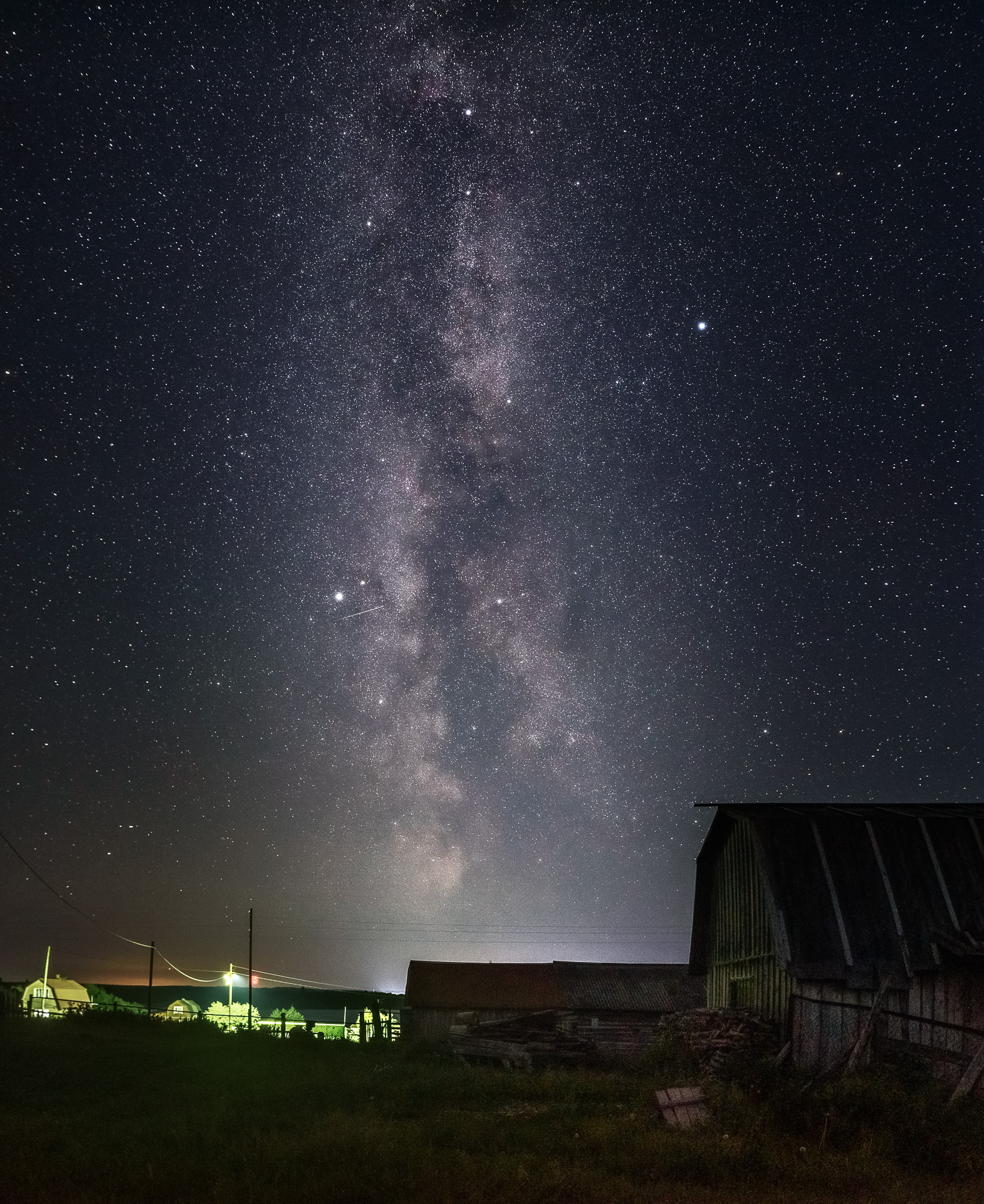 Milky Way in the area - My, Карелия, Travel across Russia, Milky Way, Starry sky, Galaxy, Astrophoto, Panoramic shooting