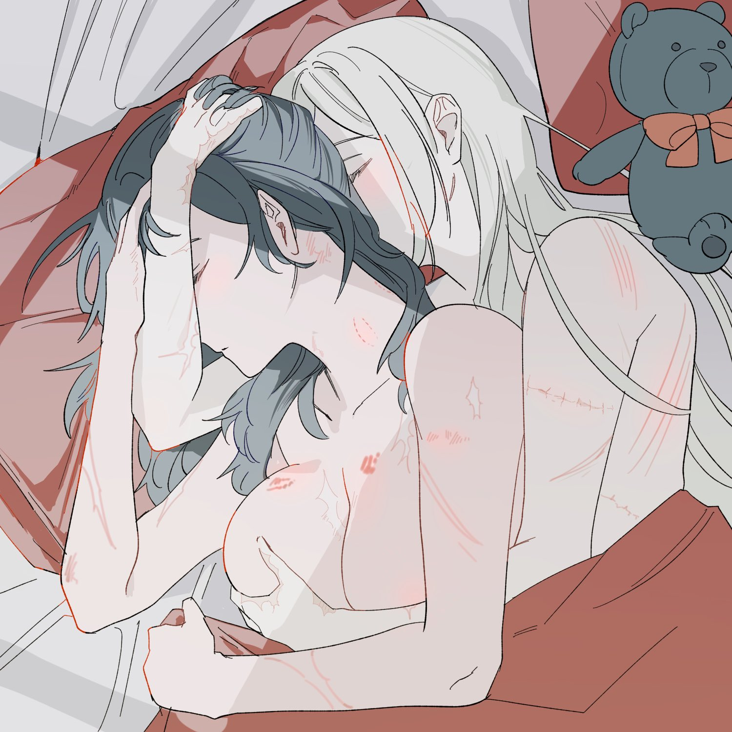 Edelgard & Byleth - NSFW, Anime Art, Аниме, Fire Emblem, Edelgard, Byleth, Yuri, Длиннопост, Game Art, Рисованная эротика