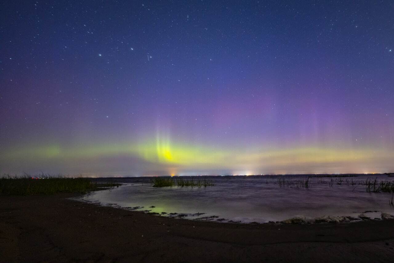 Northern Lights, September 6, 2022, Kronshtadsky district of St. Petersburg - My, Saint Petersburg, Polar Lights, The nature of Russia, Soundless, Longpost, Video