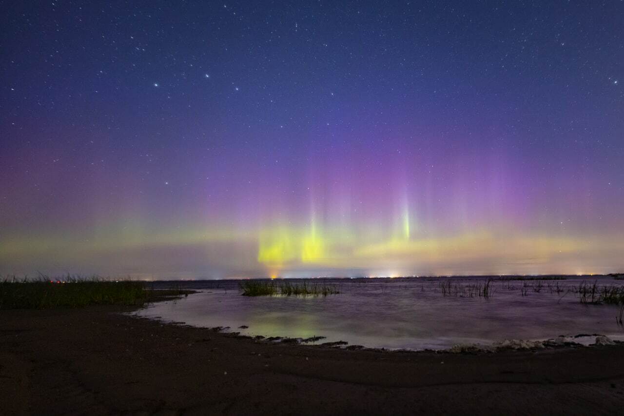 Northern Lights, September 6, 2022, Kronshtadsky district of St. Petersburg - My, Saint Petersburg, Polar Lights, The nature of Russia, Soundless, Longpost, Video