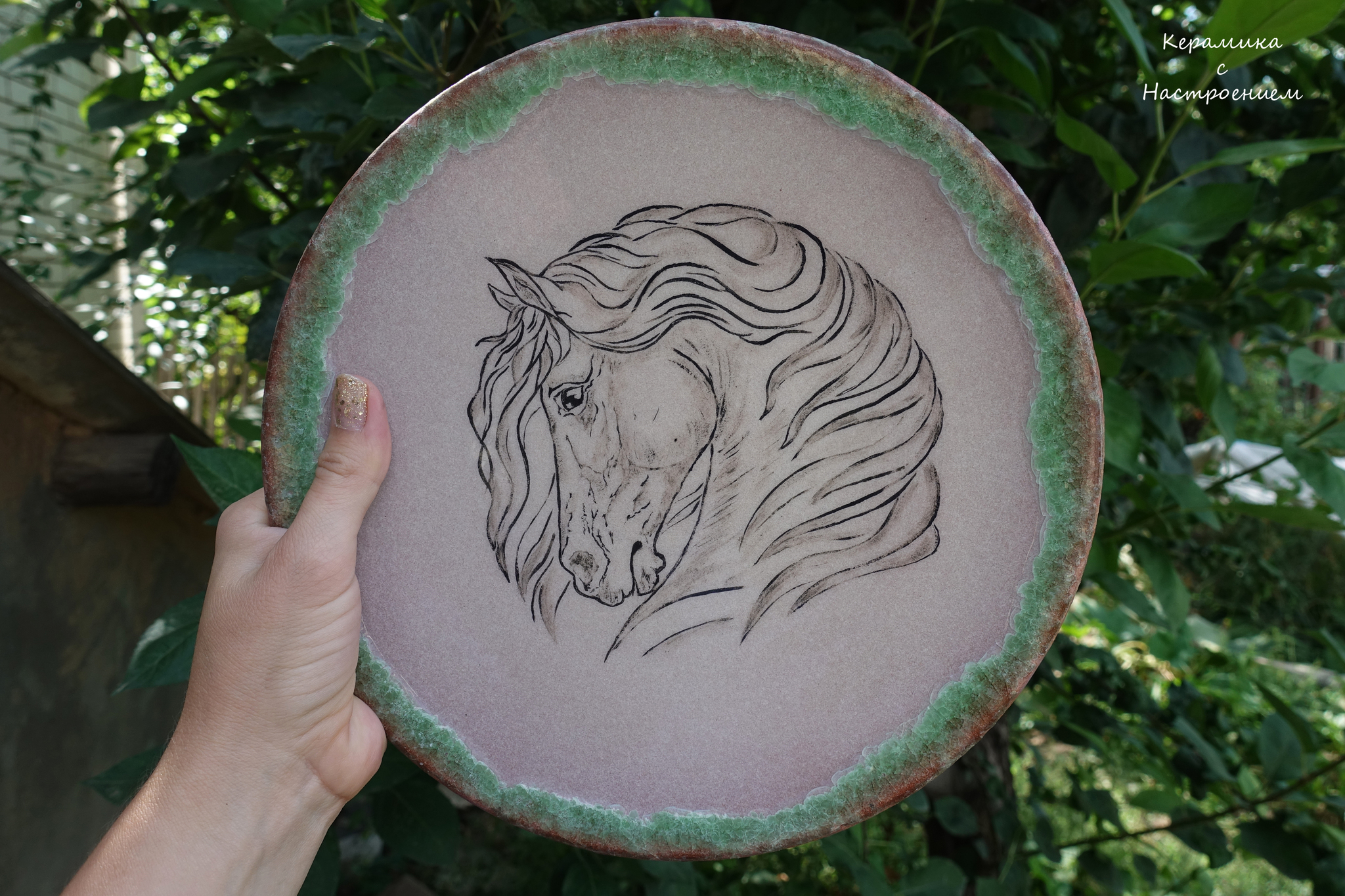 decorative plates - My, Ceramics, Plate, Horse head, Capricorn, Decor, Presents, Handmade, Needlework without process, Interior, With your own hands, Video, Longpost