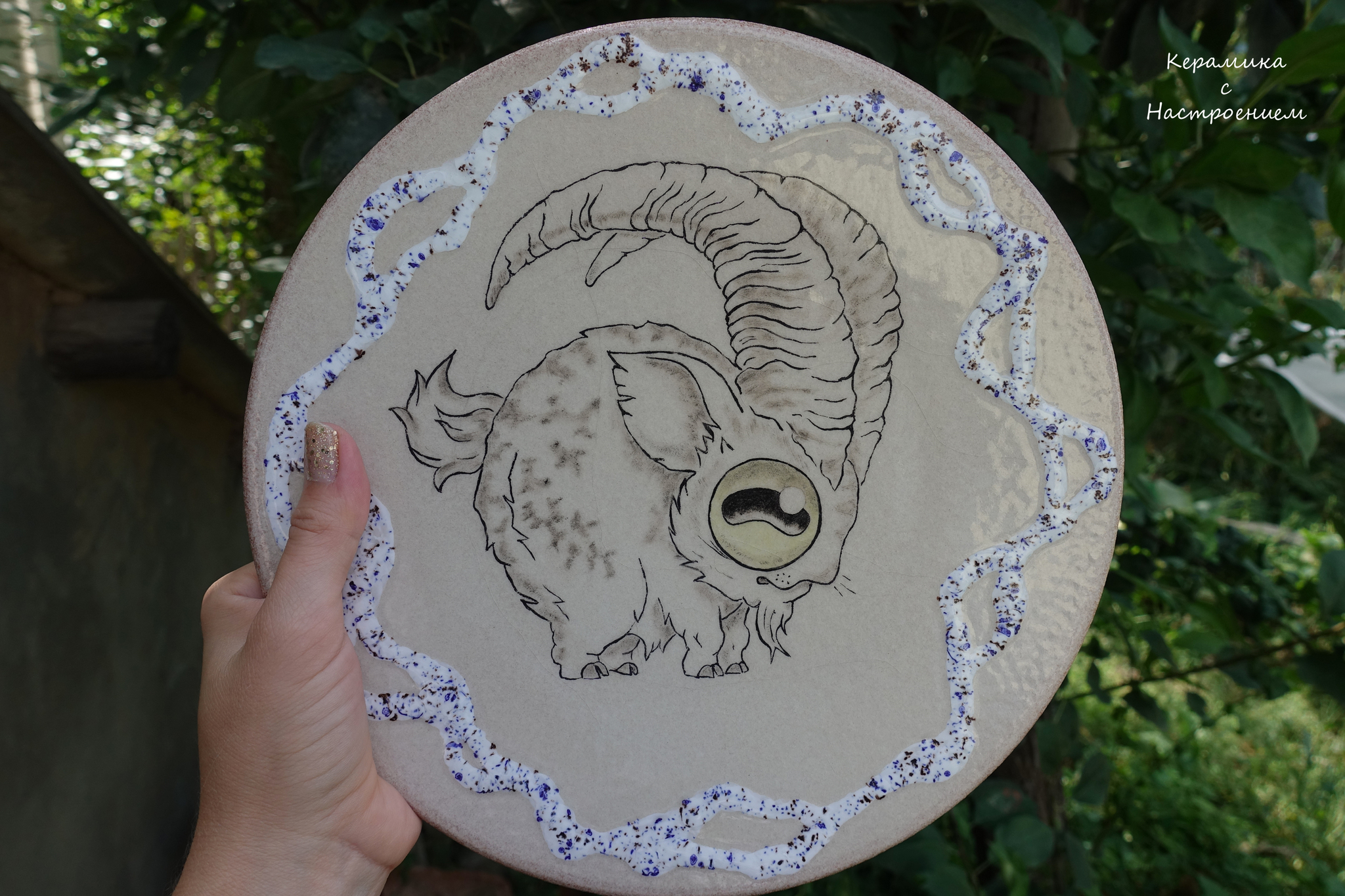 decorative plates - My, Ceramics, Plate, Horse head, Capricorn, Decor, Presents, Handmade, Needlework without process, Interior, With your own hands, Video, Longpost