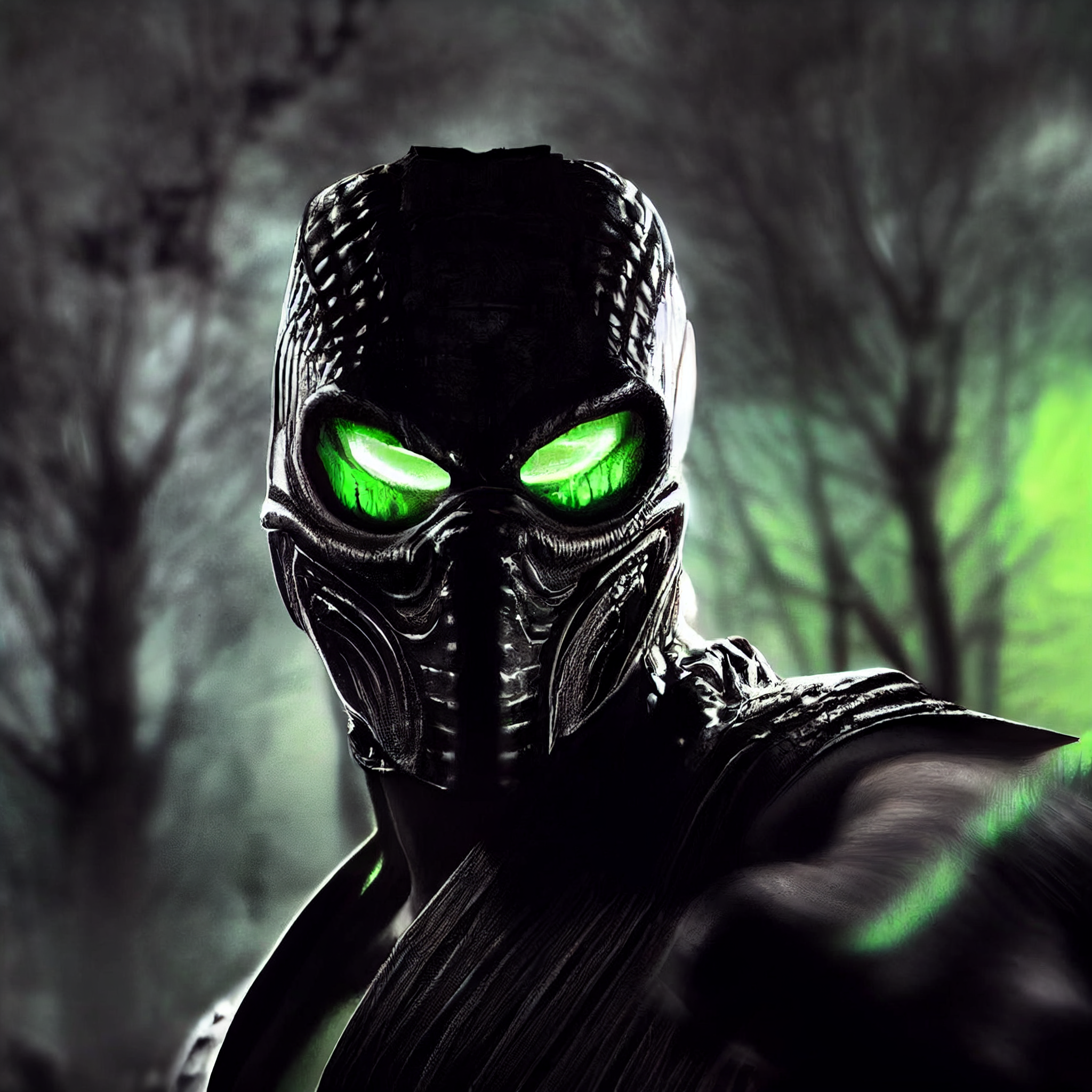 Midjourney. Reptile - My, Midjourney, Нейронные сети, Art, Mortal kombat, Reptile (Mortal Kombat), Longpost, Characters (edit)