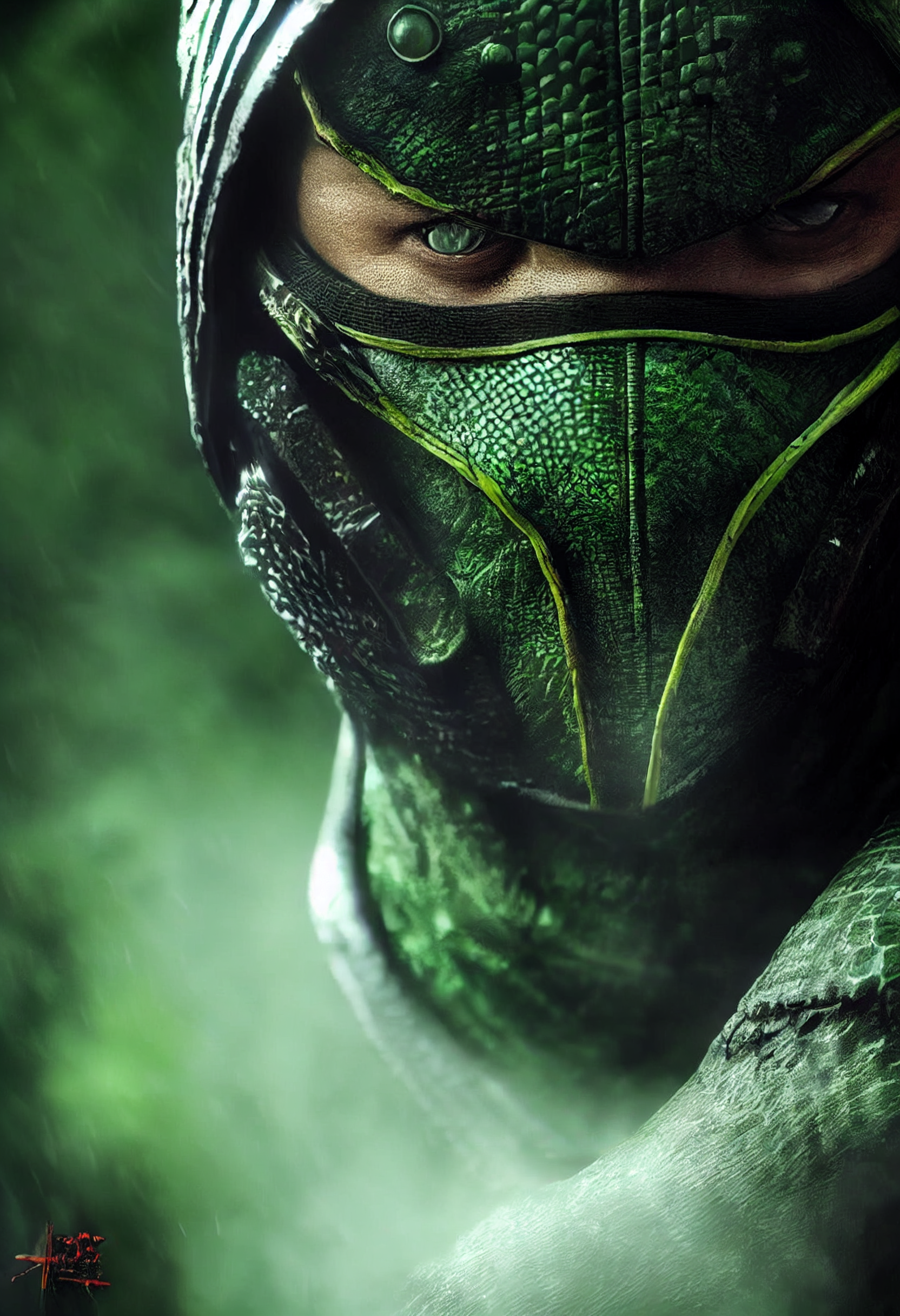 Midjourney. Reptile - My, Midjourney, Нейронные сети, Art, Mortal kombat, Reptile (Mortal Kombat), Longpost, Characters (edit)