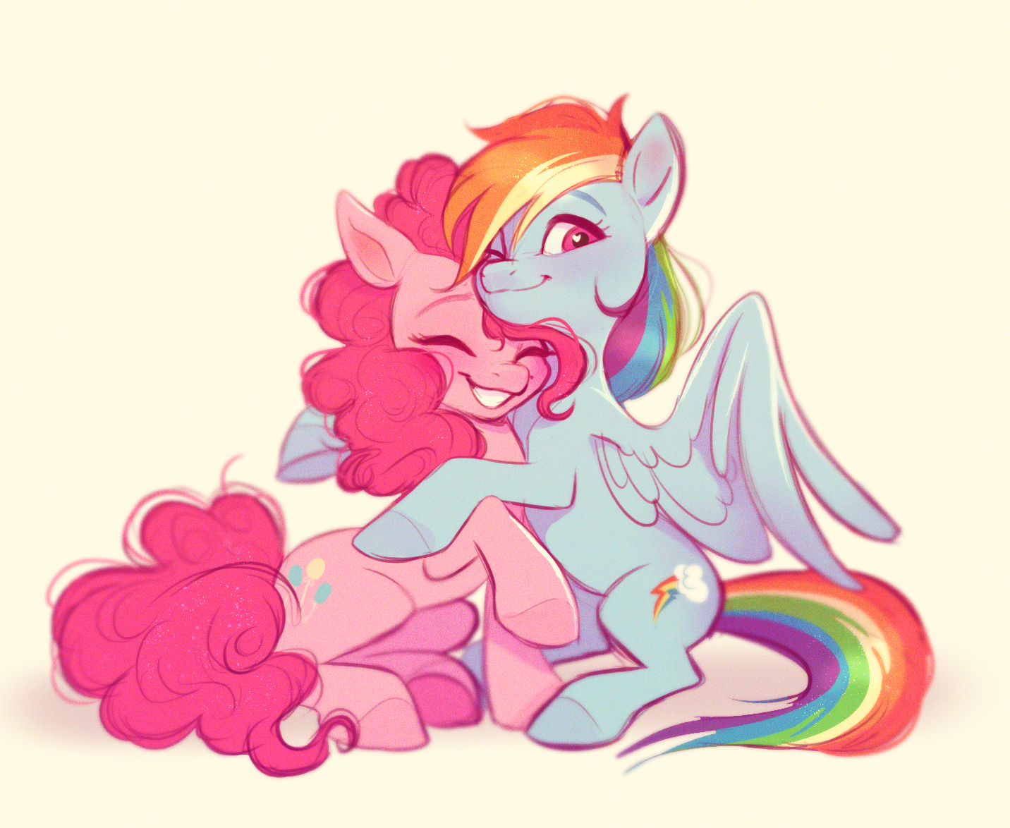 Лучшие друзья - My Little Pony, Арт, PonyArt, Rainbow Dash, Pinkie Pie, Imalou