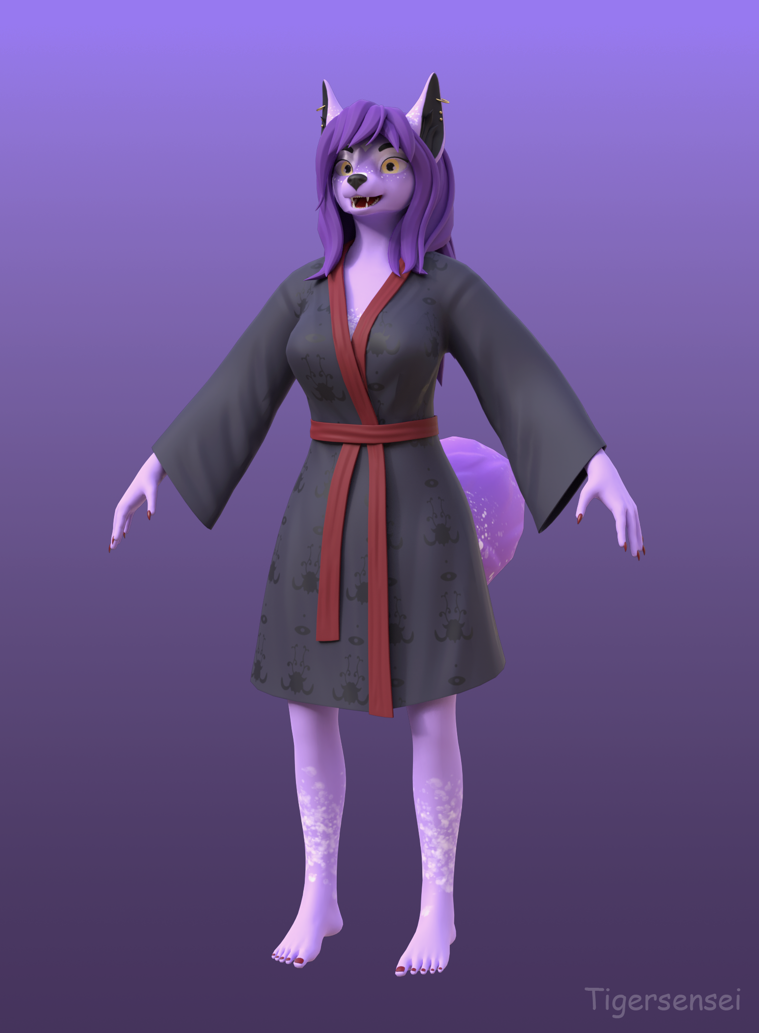 Komishka - My, Furry, 3D, 3D modeling, Zbrush, Art, Furry art, Autodesk Maya, Marmoset Toolbag, Furry canine