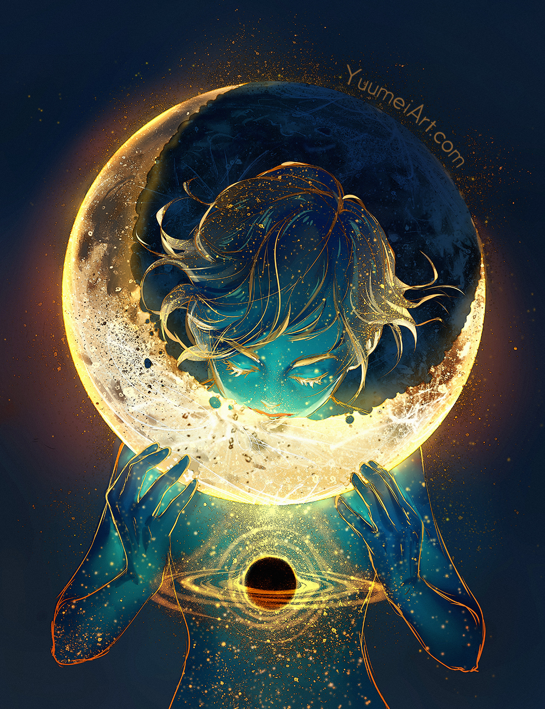 Moon Eater - Art, Illustrations, moon, Crescent