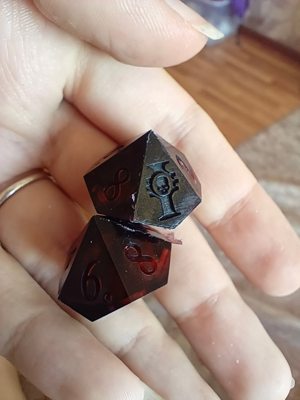 Dice for Dark Heresy - My, Needlework with process, Tabletop role-playing games, Our NRI, Dice, RPG, Warhammer 40k, Dark heresy, Role-playing games, Longpost