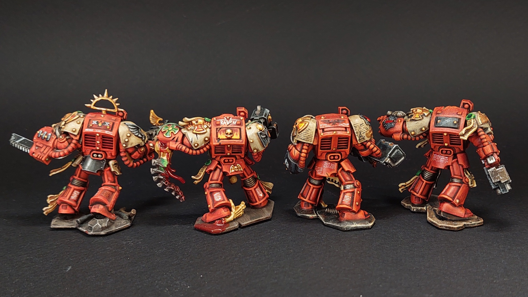 Space Hulk Terminators - My, Warhammer, Adeptus Astartes, Wh miniatures, Modeling, Hobby, Blood ravens, Space Hulk, Video, Longpost, Painting miniatures