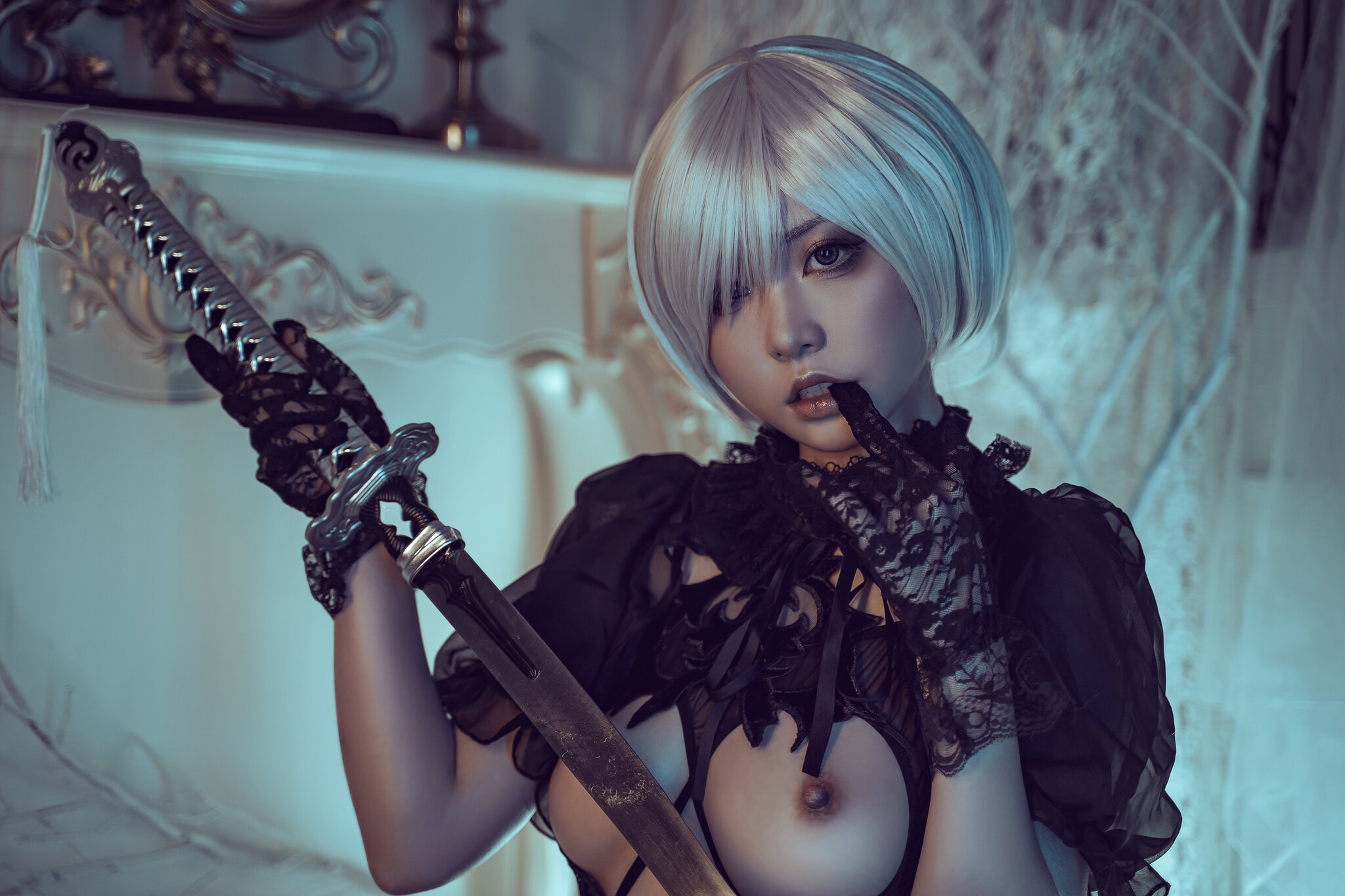 Nekokoyoshi - Nier Automata 2B - NSFW, Cosplay, Erotic, Boobs, Nekokoyoshi, NIER Automata, Longpost, Yorha unit No 2 type B