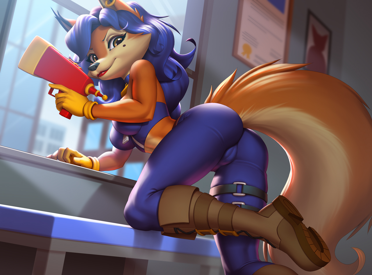 Krystal & Carmelita Fox - NSFW, Furry, Anthro, Art, Yiff, Furotica, Furry fox, Pak009, Krystal, Sly Cooper, Carmelita Fox, Longpost, Star fox