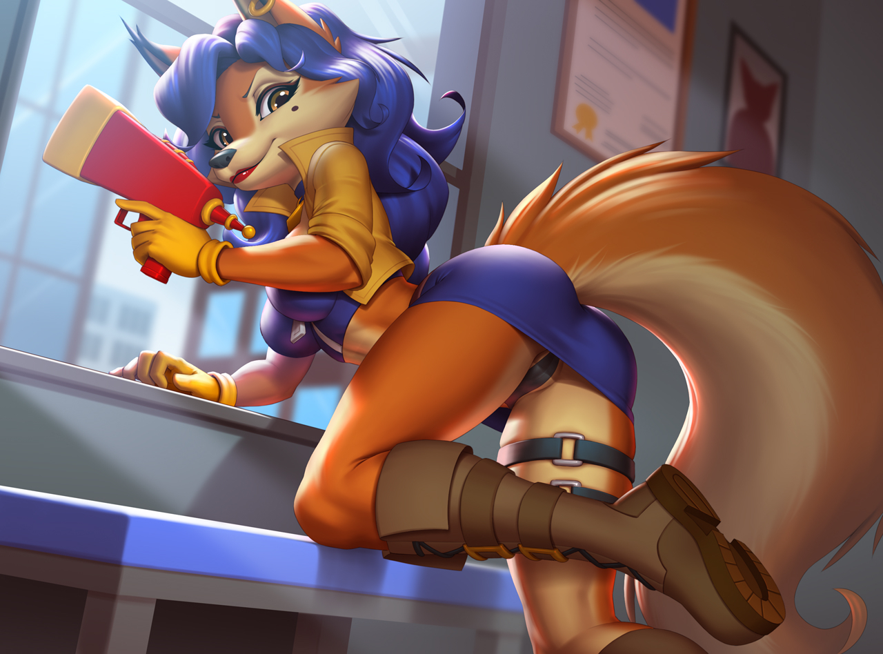 Krystal & Carmelita Fox - NSFW, Furry, Anthro, Art, Yiff, Furotica, Furry fox, Pak009, Krystal, Sly Cooper, Carmelita Fox, Longpost, Star fox