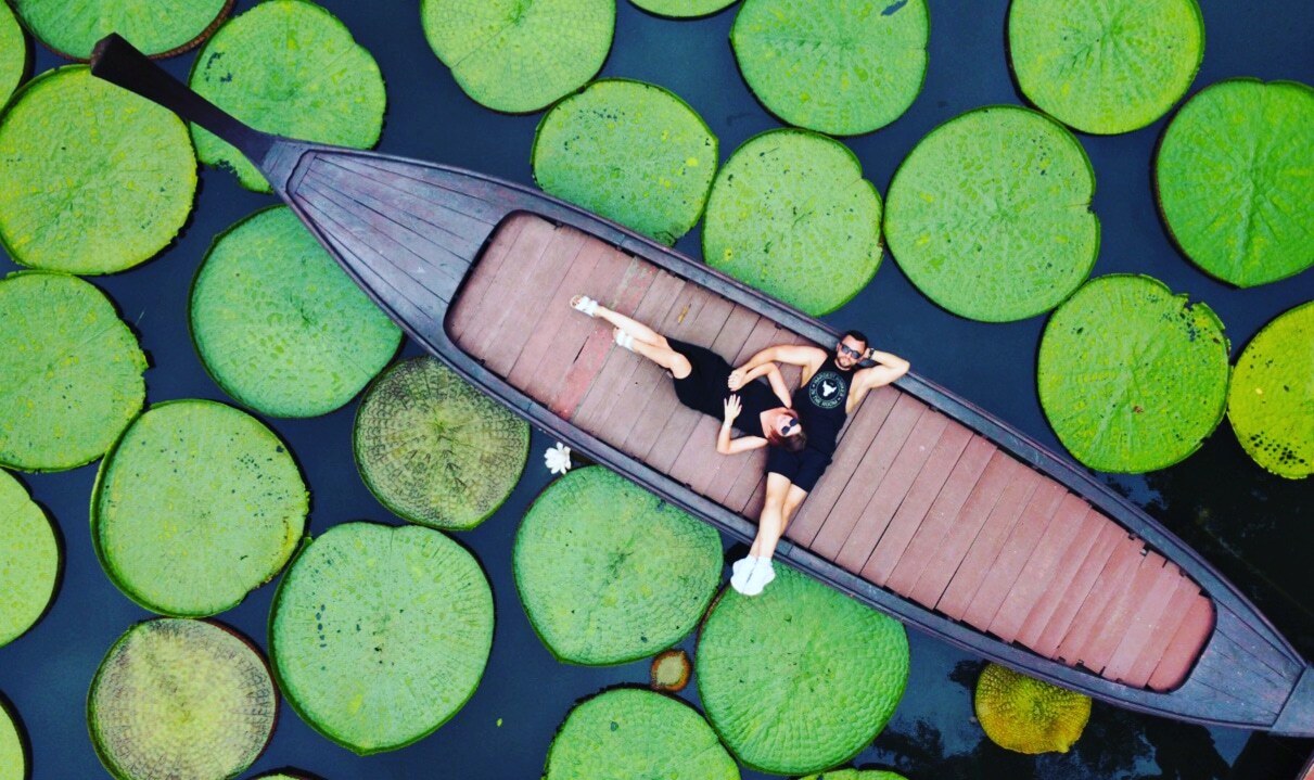 Two people in a boat without a dog - My, A boat, Phuket, The photo, View from above