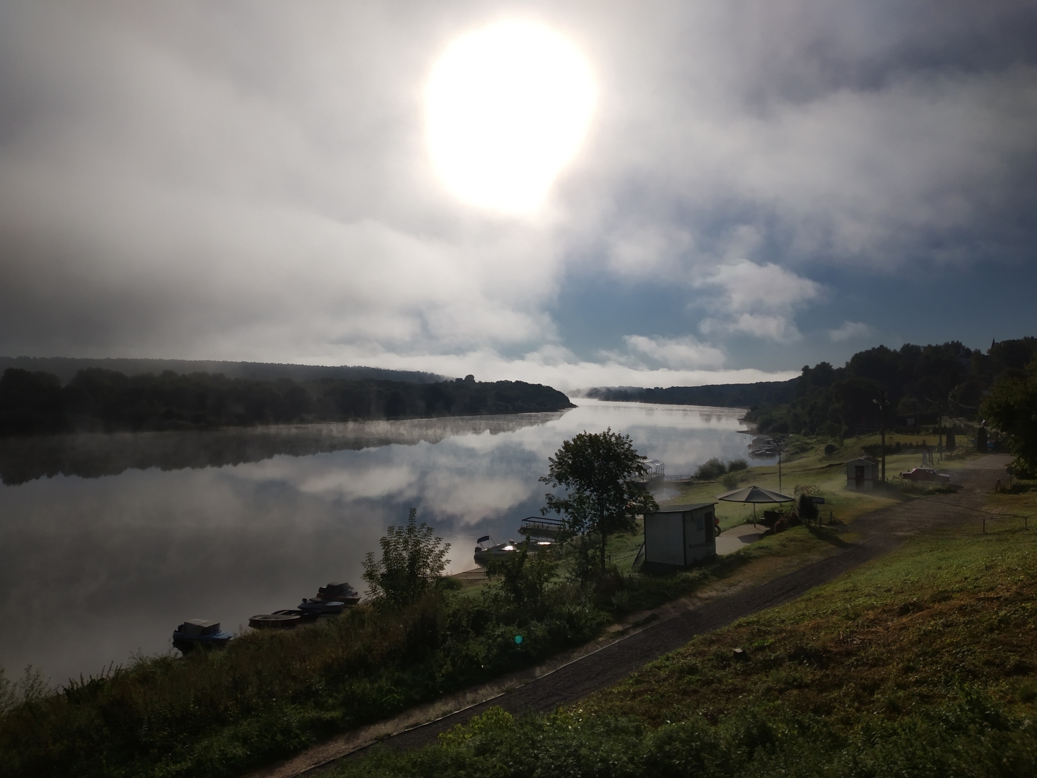 Foggy morning on the Oka - My, River, Fog, cat, Longpost