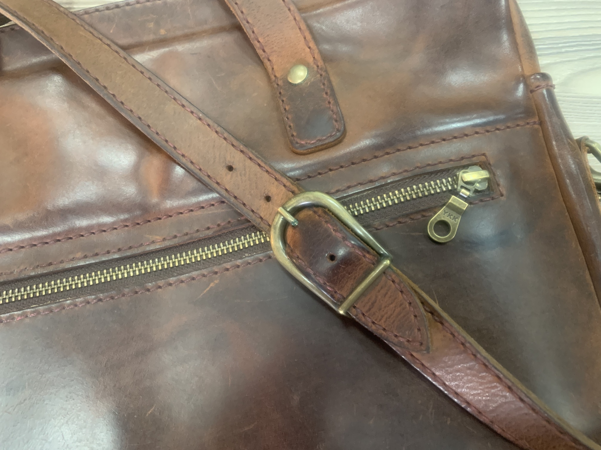 Leather bag after two years - My, Natural leather, Leather, Leather products, Male, Longpost, Needlework without process