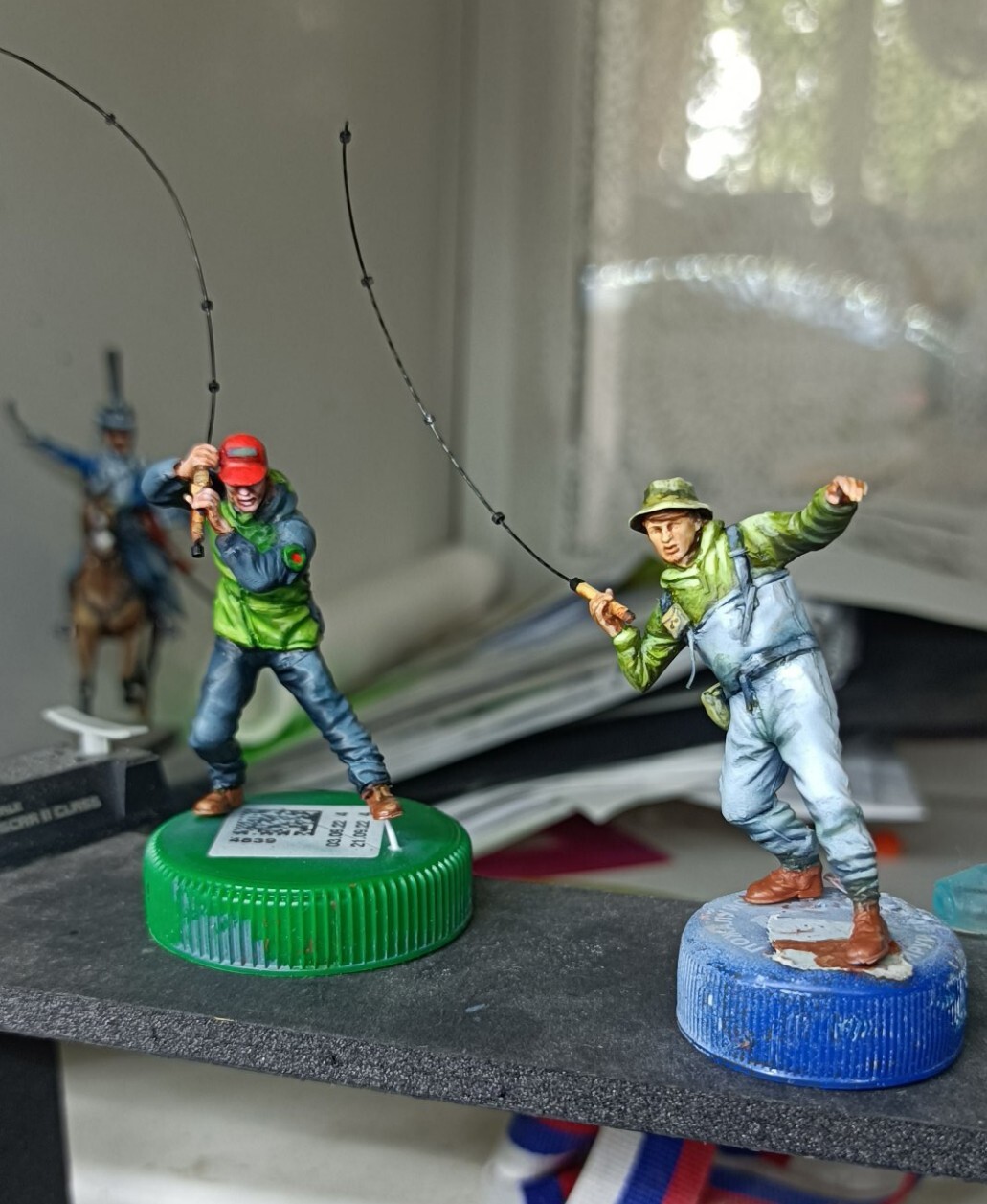 Making a diorama Fishing - My, Presents, Modeling, Stand modeling, Painting miniatures, Miniature, Scale model, With your own hands, Fishing, Powerboat, Volga river, River, A fish, Children, Epoxy resin, Dispute, Sport, Kazan, Longpost, Needlework with process, Collecting