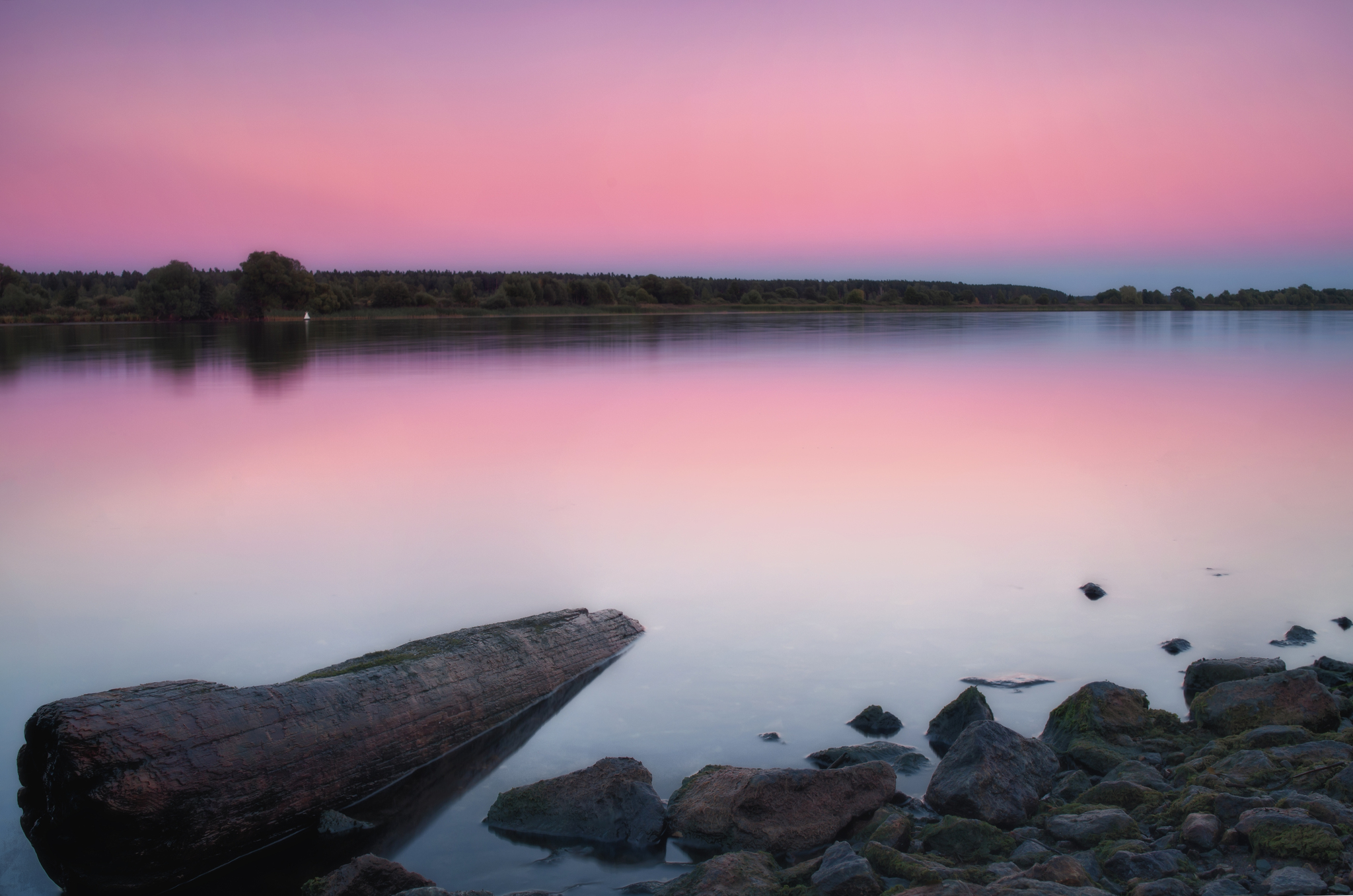 Sunset. Gorodnya, r. Volga - My, Sunset, Evening, Sky, Nature, River, Autumn, Shore, The photo, Forest