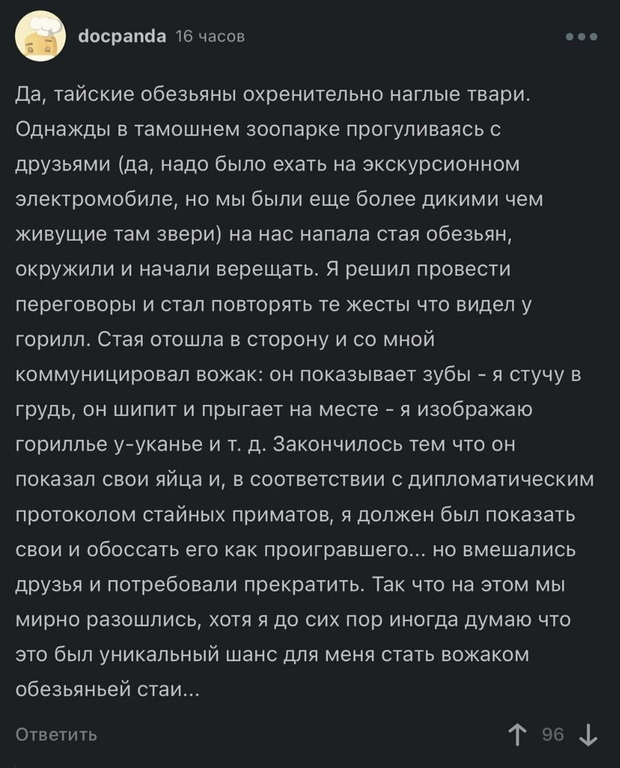 Немного про дипломатические отношения - Картинка с текстом, Таиланд, Обезьяна, Юмор, Повтор, Скриншот, Комментарии на Пикабу