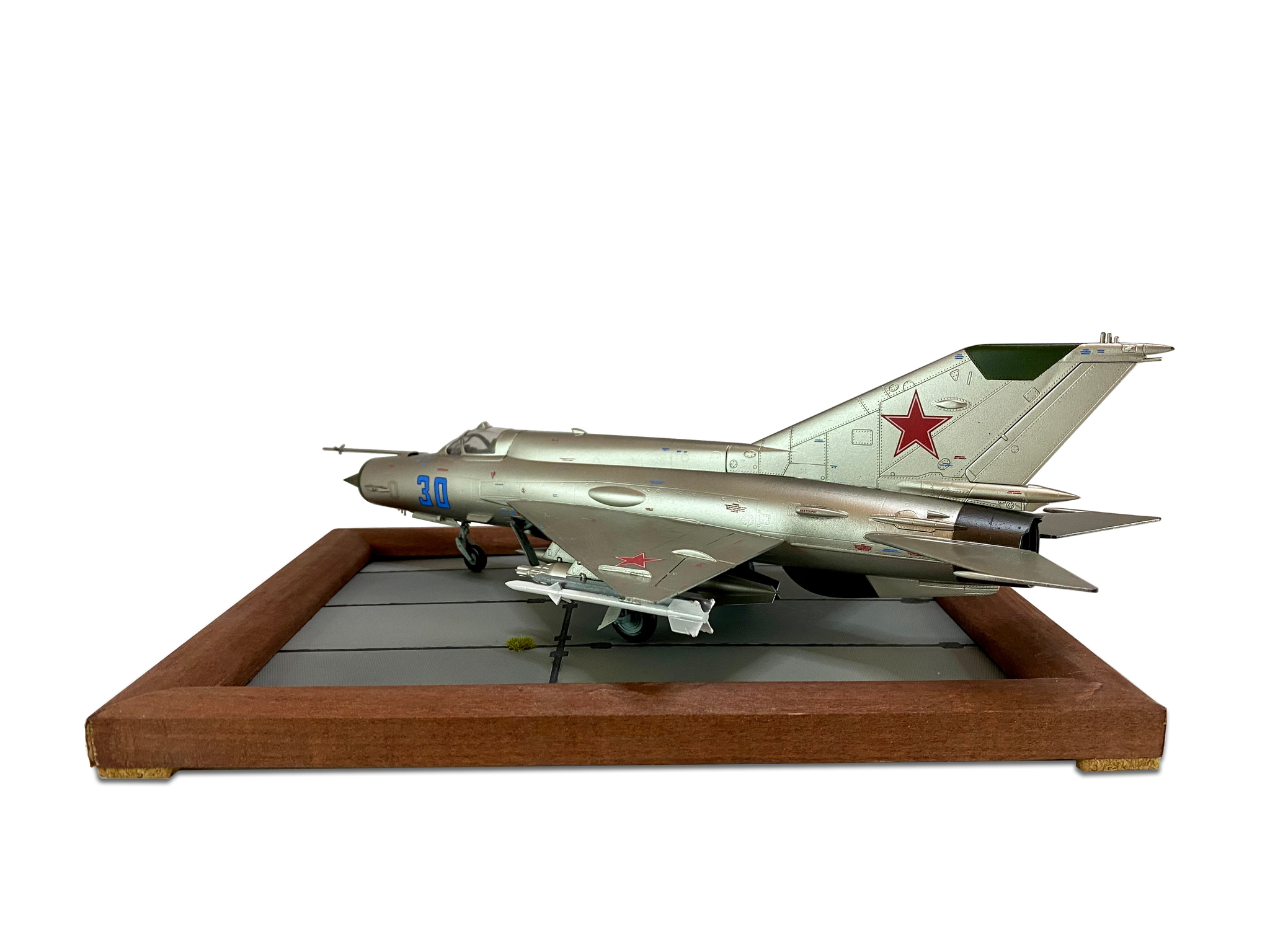 MiG-21MF at 1:48 - My, Modeling, Stand modeling, Scale model, Jet, 1:48, Made in USSR, the USSR, Longpost, MiG-21