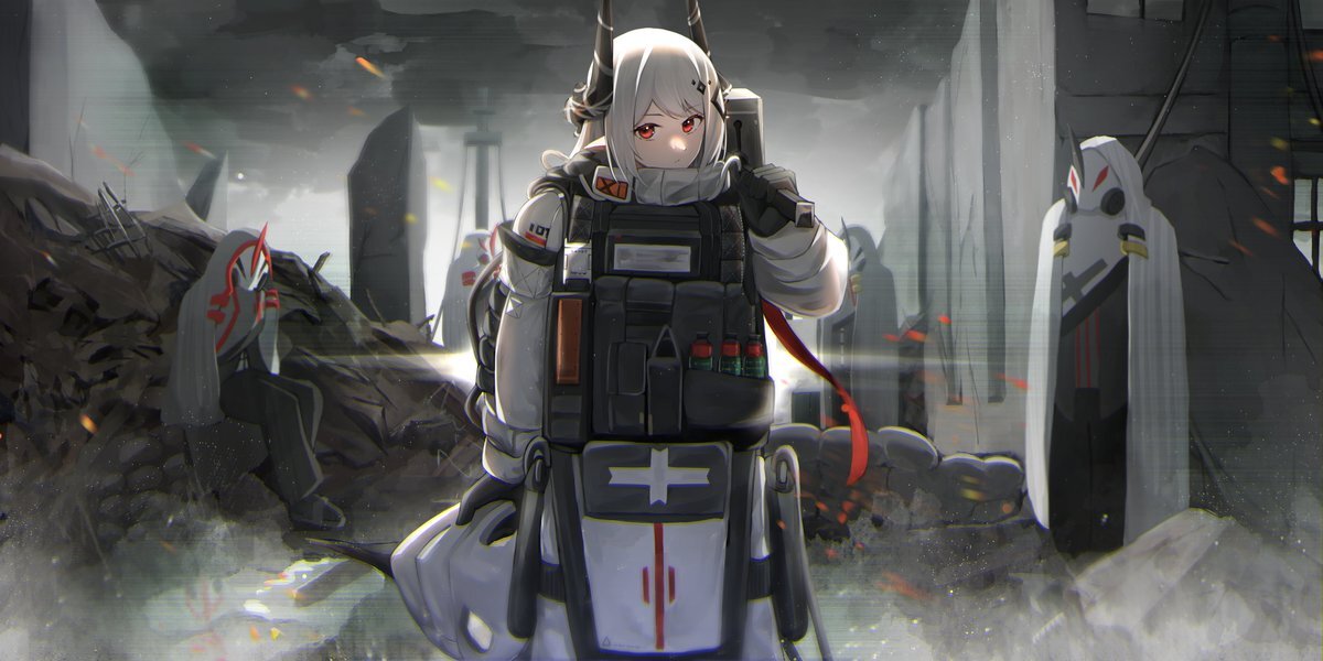 Arknights operators - Аниме, Anime Art, Arknights, Utage (Arknights), Mudrock, Mlynar, Sora (Arknights), Mint (Arknights), Длиннопост, Platinum