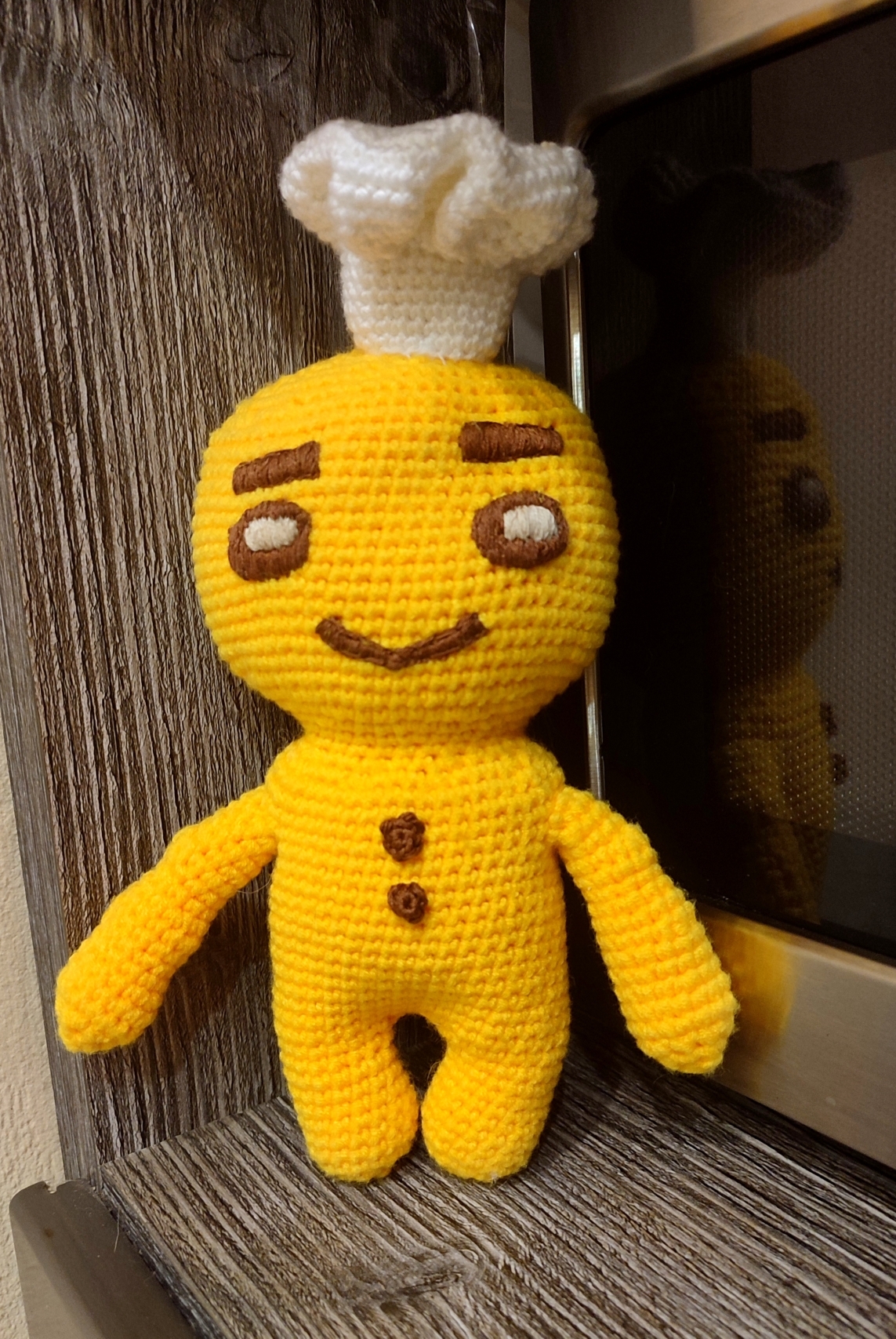 Cross-eyed Cookie - My, Toys, Crochet, Amigurumi, Knitting, Cookie