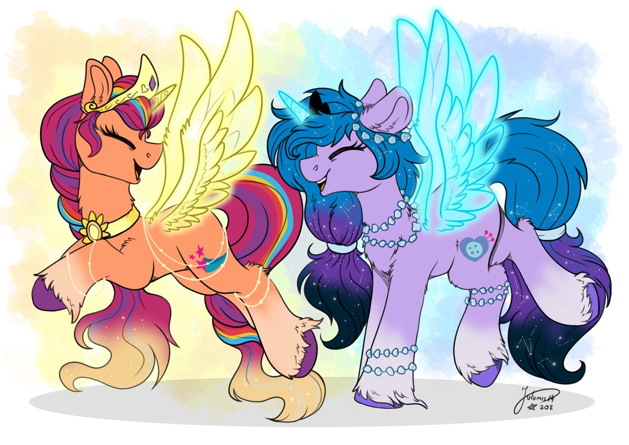 On a walk - My little pony, PonyArt, MLP g5, Izzy Moonbow, Sunny starscout, Julunis14