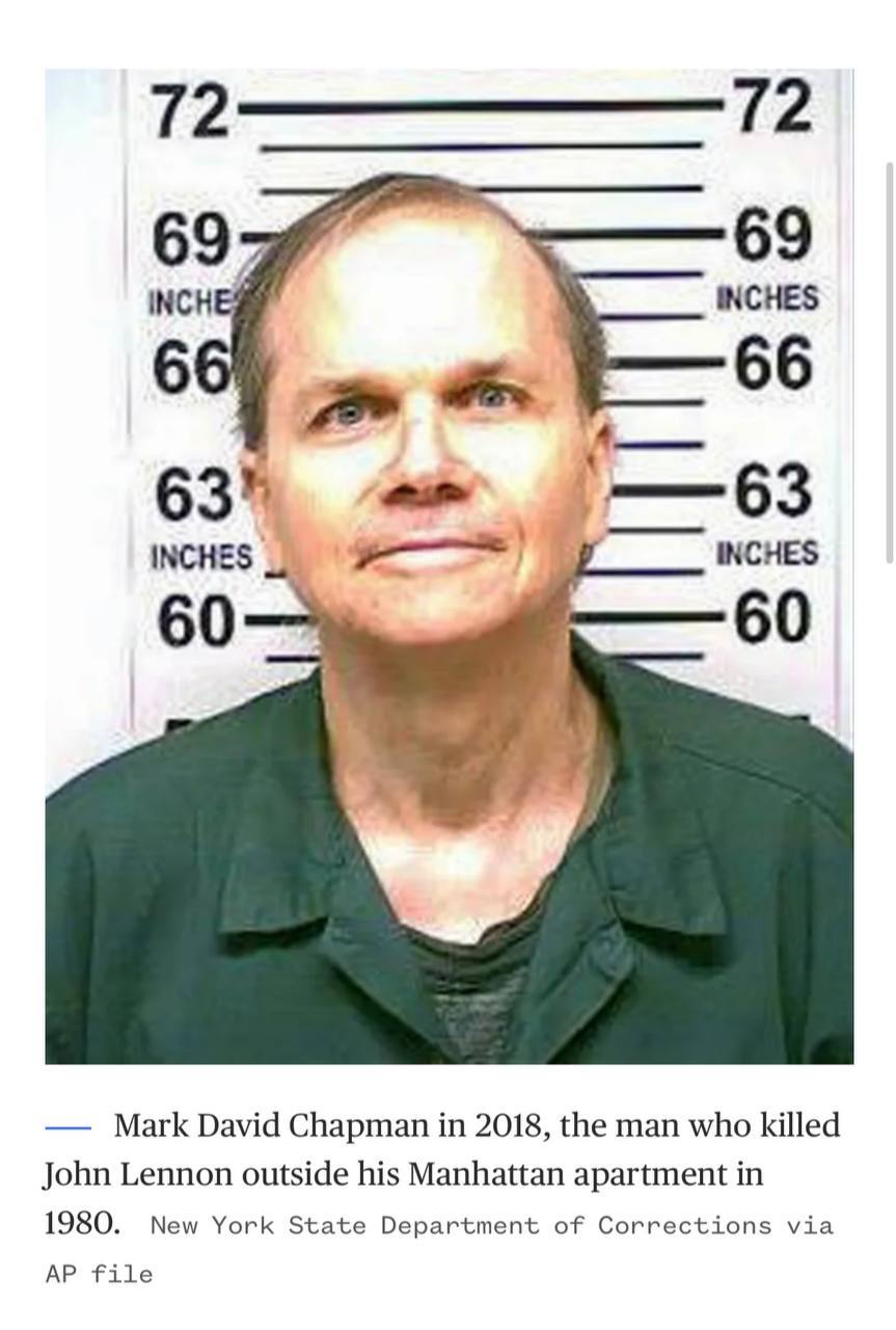 John Lennon's killer denied parole for 12th time - The crime, Murder, Crime, Tragedy, Criminal case, Negative