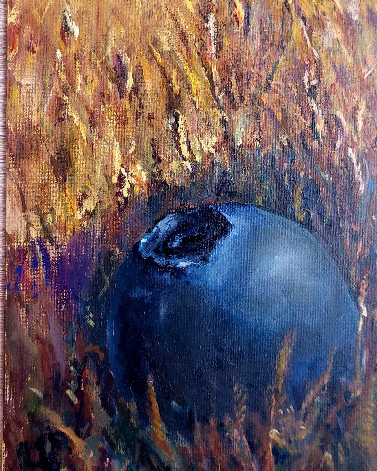 Blueberries, oil. long-awaited) - My, Oil paints, Painting, Friday tag is mine, Art, Longpost, Artist
