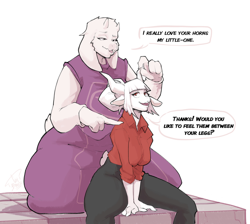 Undertale art by cumbread - NSFW, Fullness, Chubby art, Undertale, Toriel, Susie, Longpost